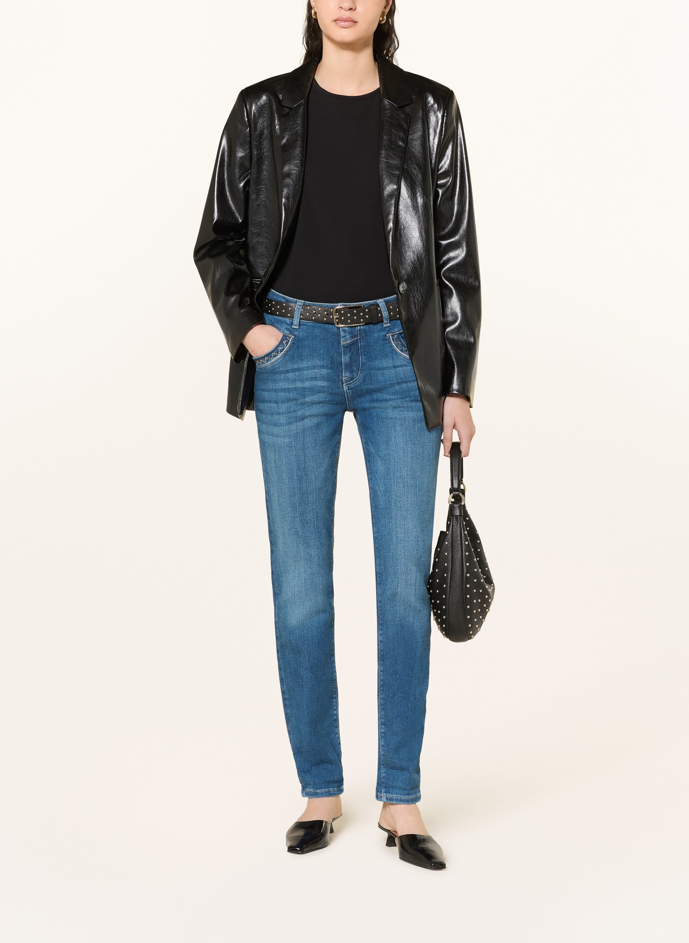 MOS MOSH Dżinsy MMNAOMI JENNY z błyszczącą nicią: 401 BLUE