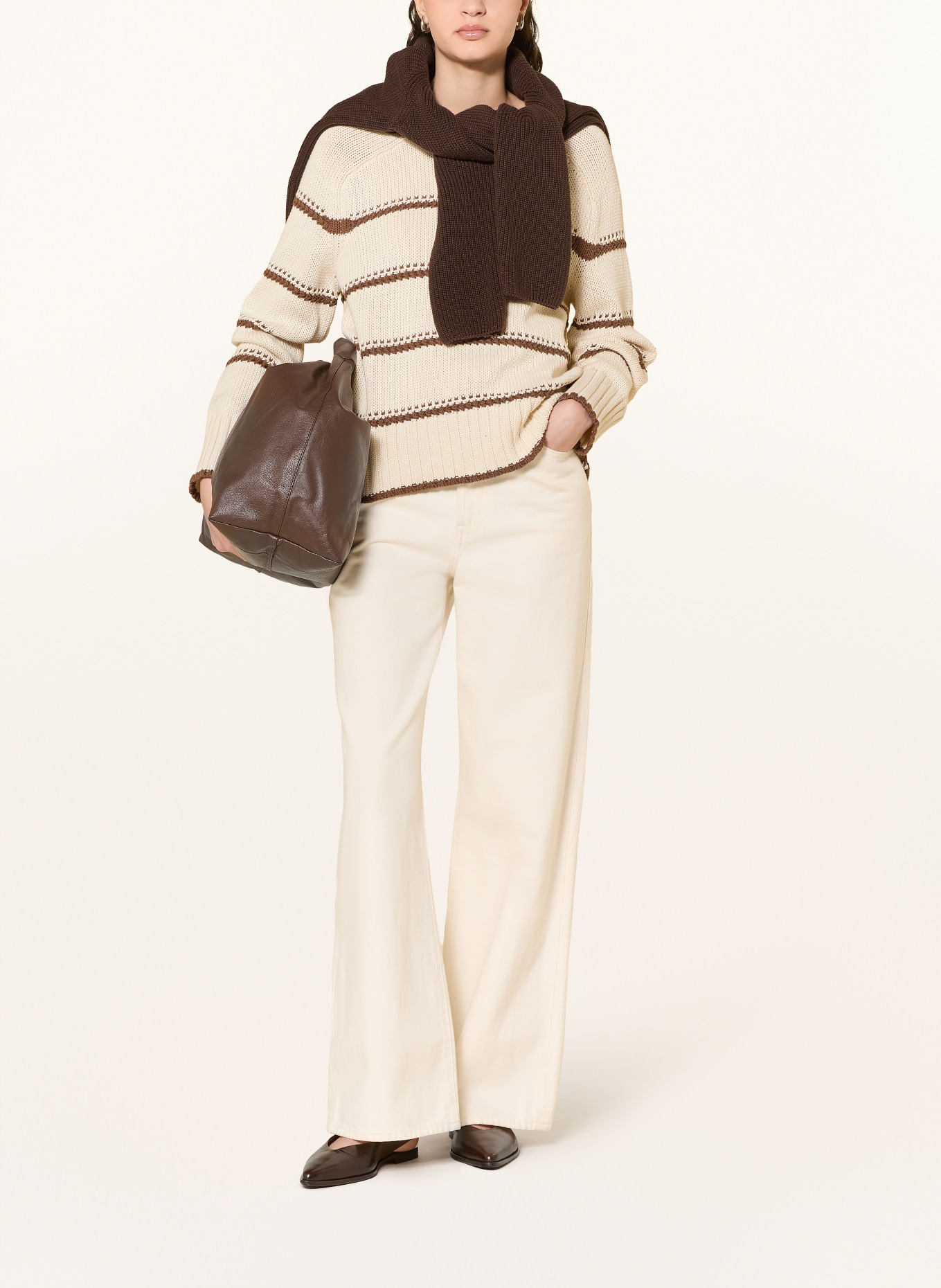 MOS MOSH Pullover MMROLA BINE: DUNKELBRAUN / ECRU