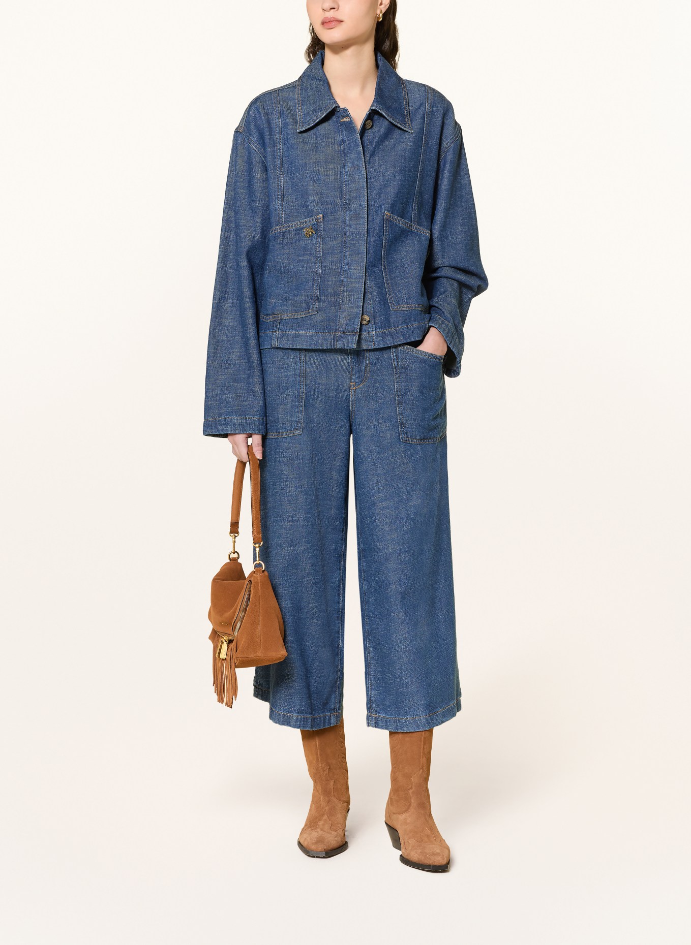 MOS MOSH Džínové kalhoty MMCULOTTE ARGE: 447 DARK BLUE