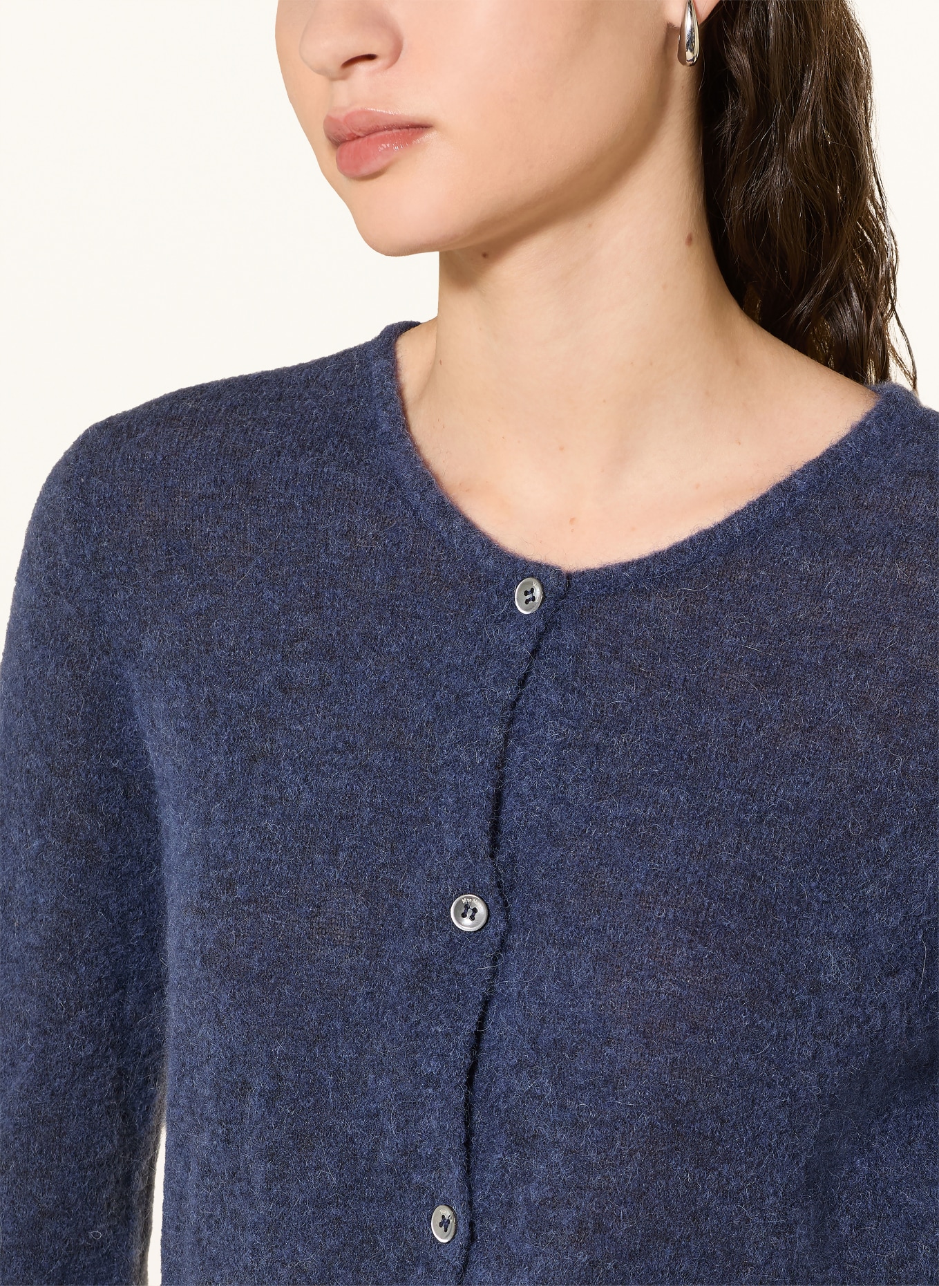 MOS MOSH MMMAPE ALICE cardigan with ruffles: DARK BLUE