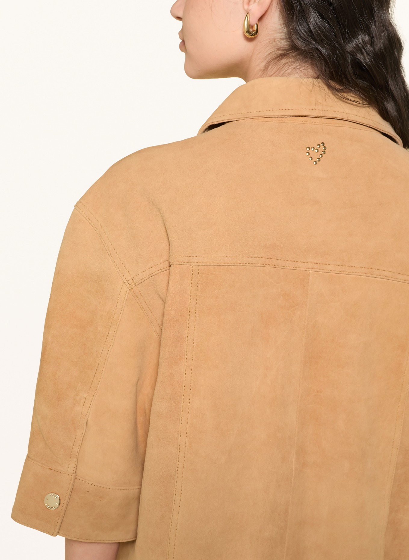 MOS MOSH Leather blouse MMSIGGA: LIGHT BROWN