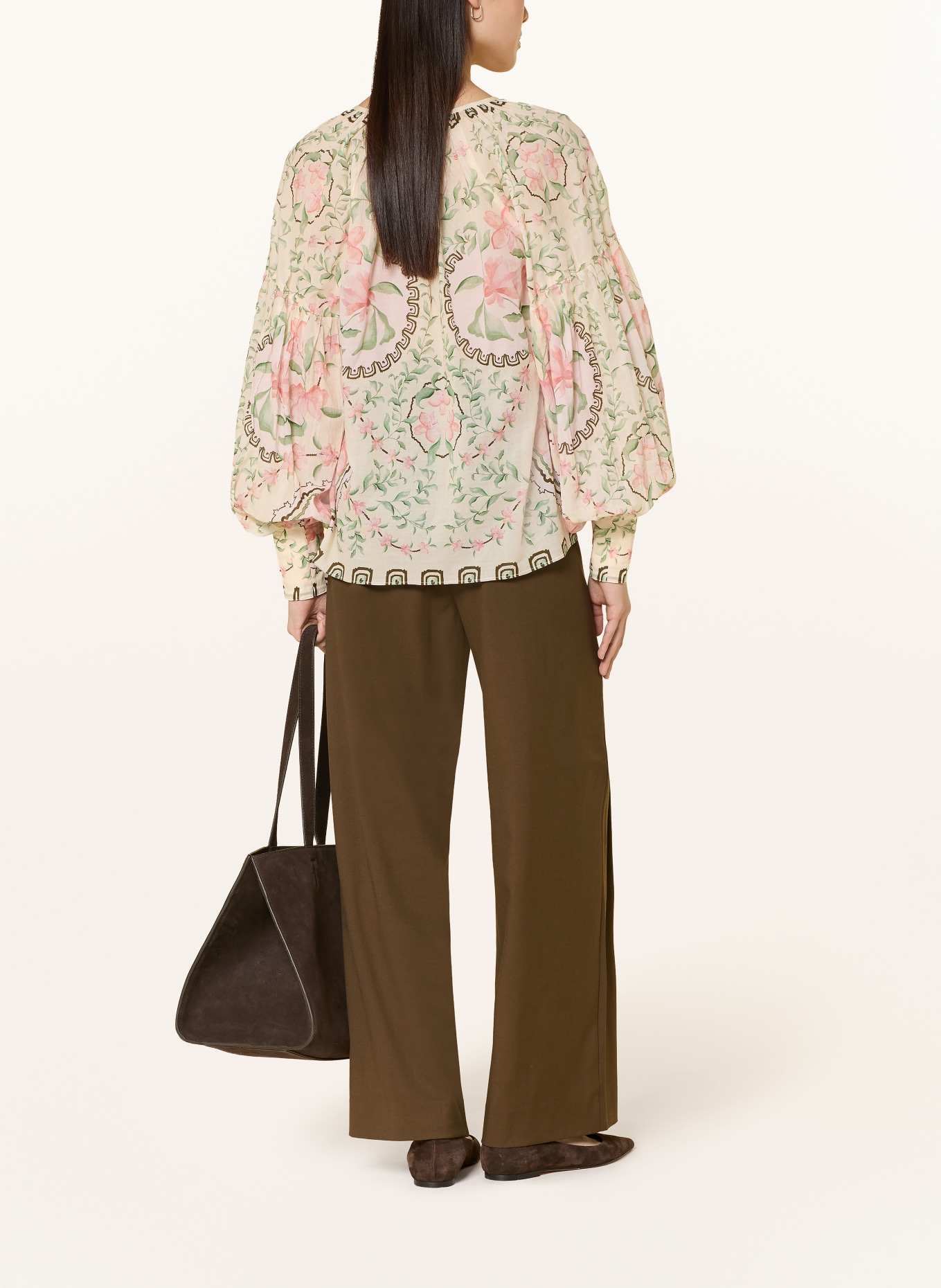 MOS MOSH Blusenshirt MMWYLDE: ECRU / LACHS / GRÜN