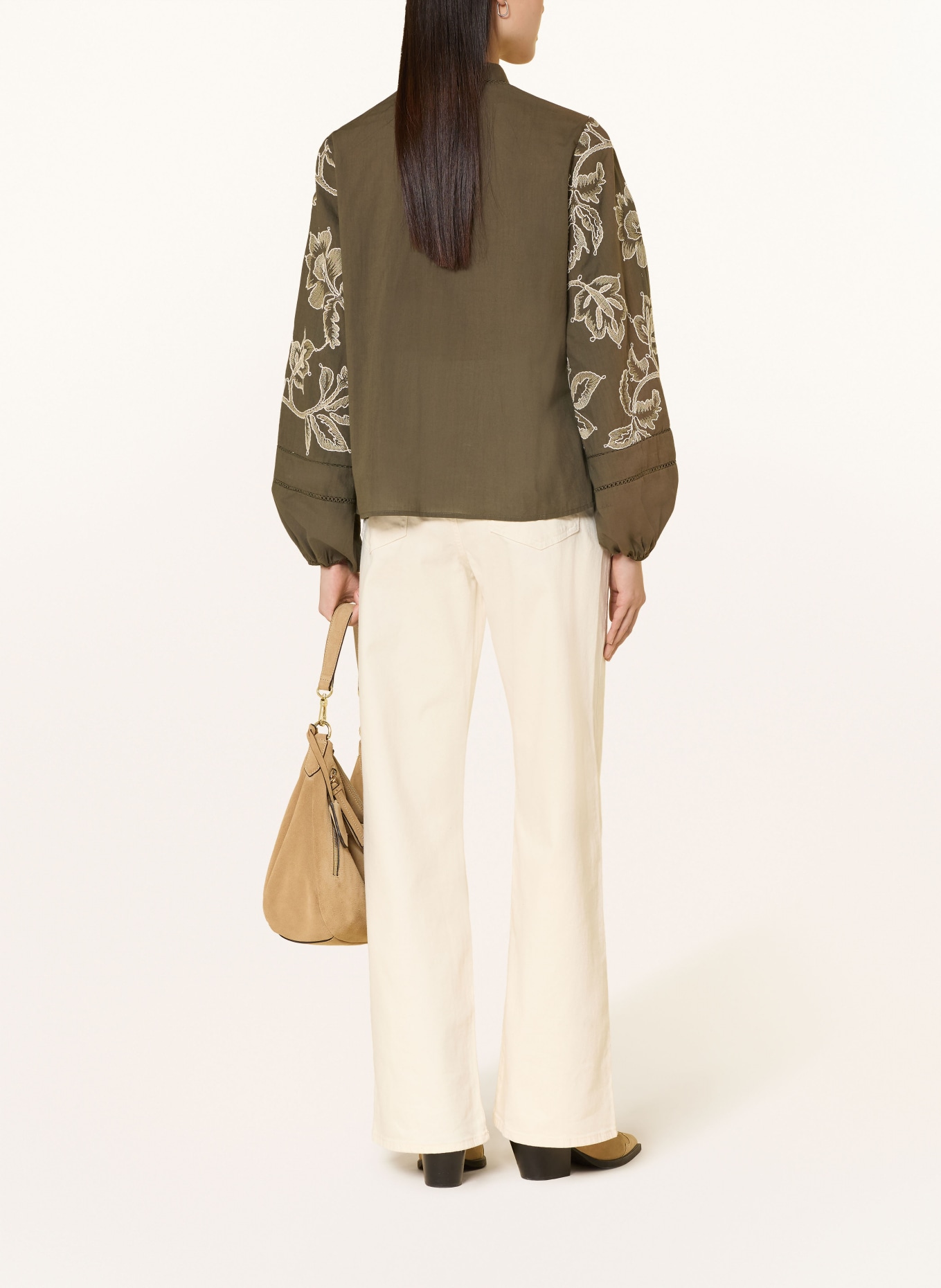 MOS MOSH Blouse MMLOUIS LINE: OLIVE / LIGHT GREEN / WHITE