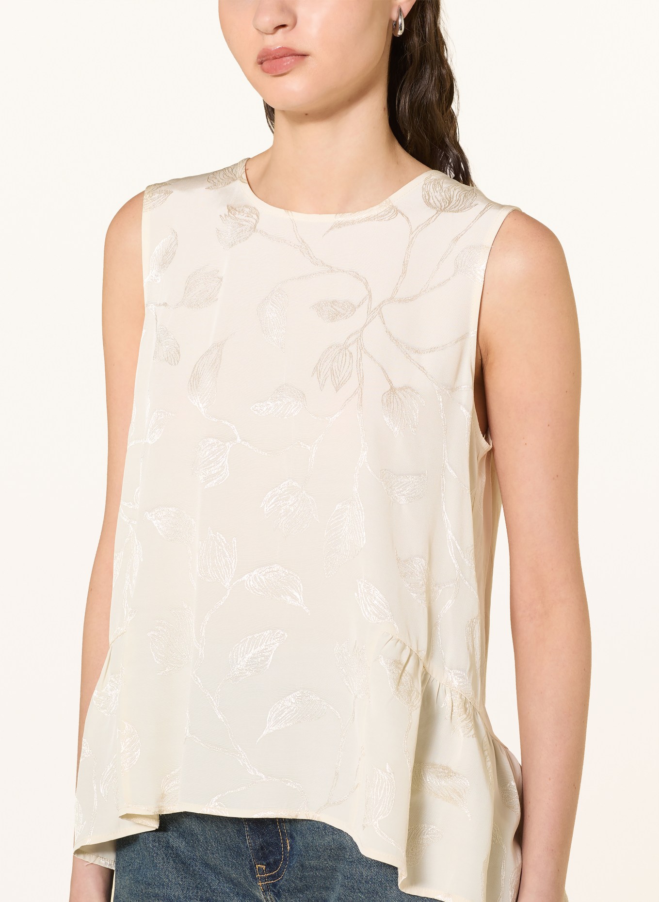 MOS MOSH Jacquard top MMIXO: ECRU