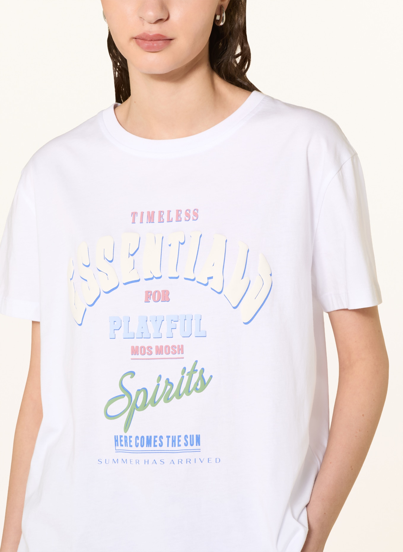 MOS MOSH Tričko MMRAFT: BÍLÁ / RŮŽOVÁ / TMAVĚ MODRÁ