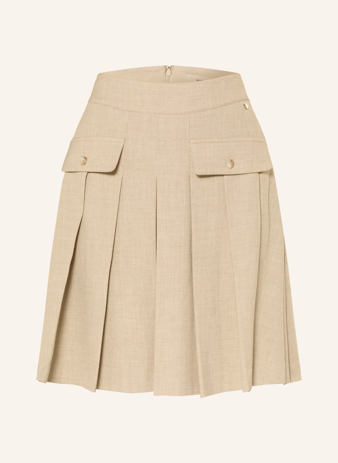 MOS MOSH Skládaná sukně MMRUNI: BÉŽOVÁ