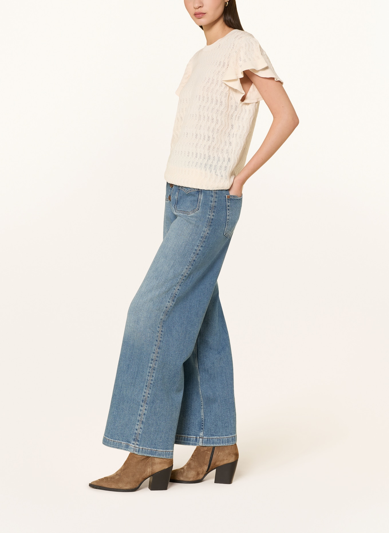 MOS MOSH Jeans culottes MMCOLETTE REMI: 493 Mid Blue