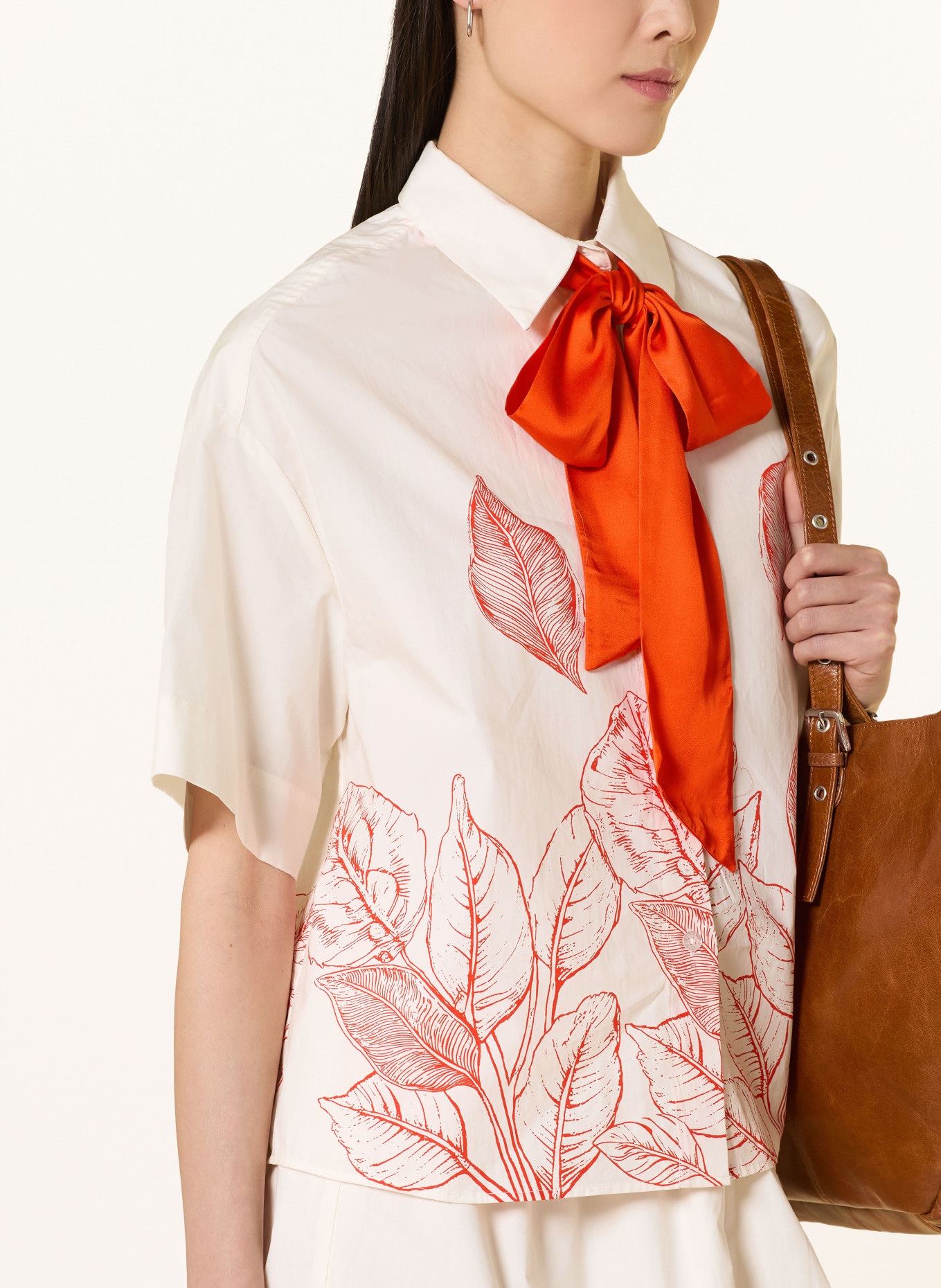 MOS MOSH Blouse met strik MMSARA: LICHTGEEL / ORANJE