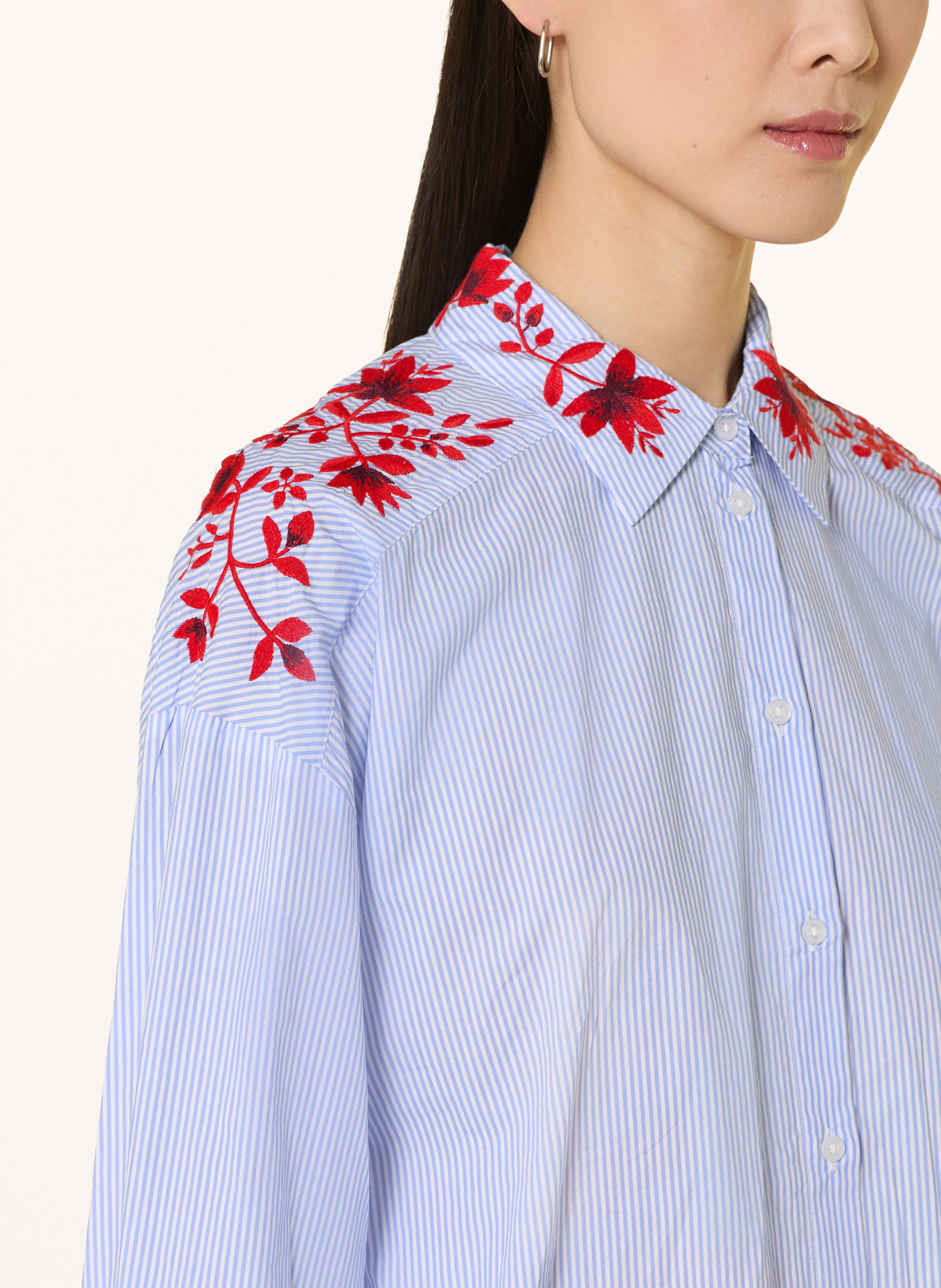 MOS MOSH Chemise MMOSMO: BLEU CLAIR / ROUGE FONCÉ / BLANC