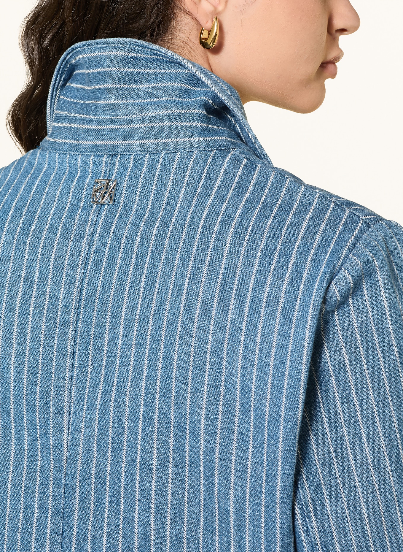 MOS MOSH Jeansblazer MMBELINE VIRTO: BLAU / WEISS