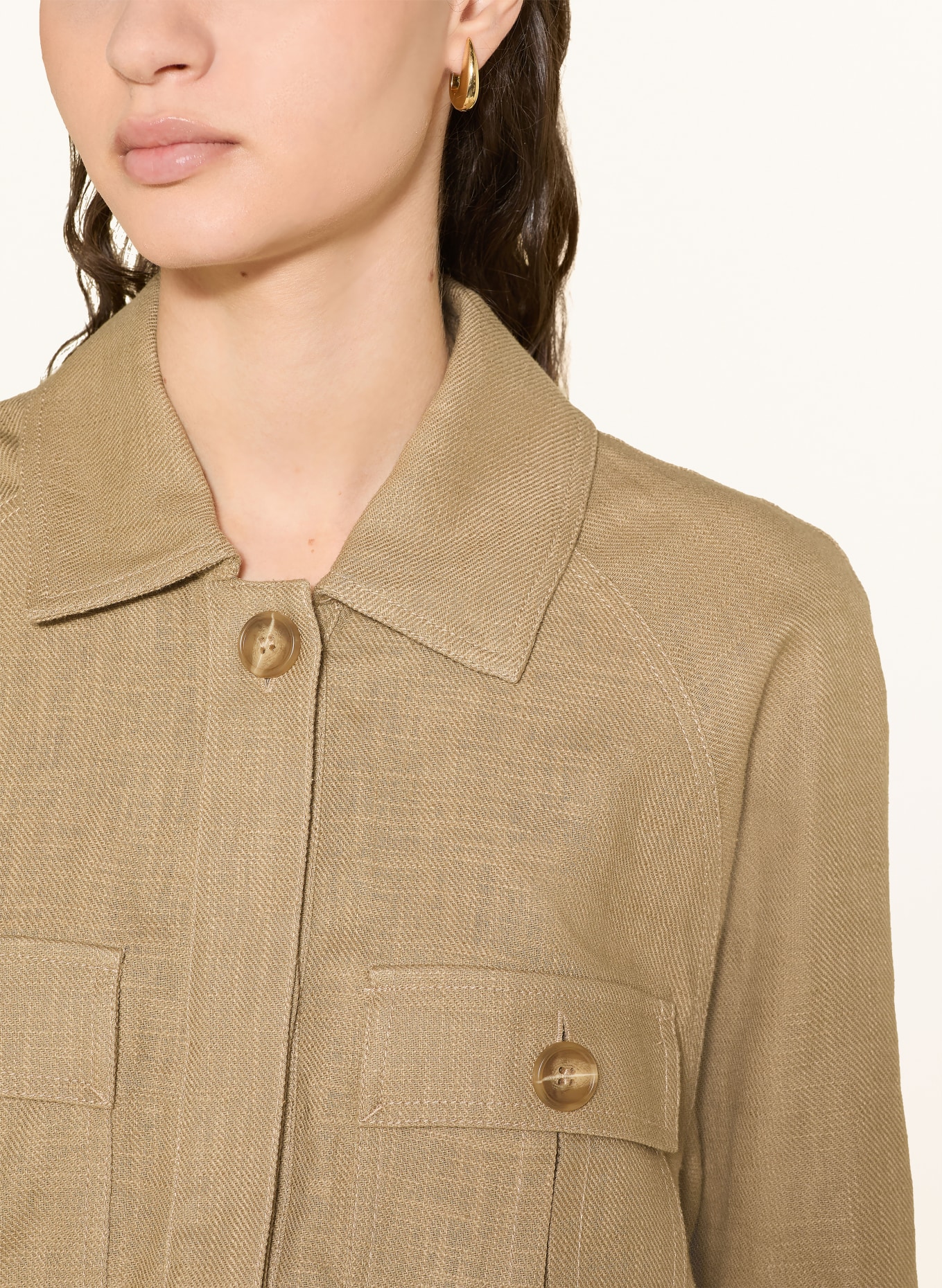 MOS MOSH MMGINAH Oversized Jacket: BEIGE
