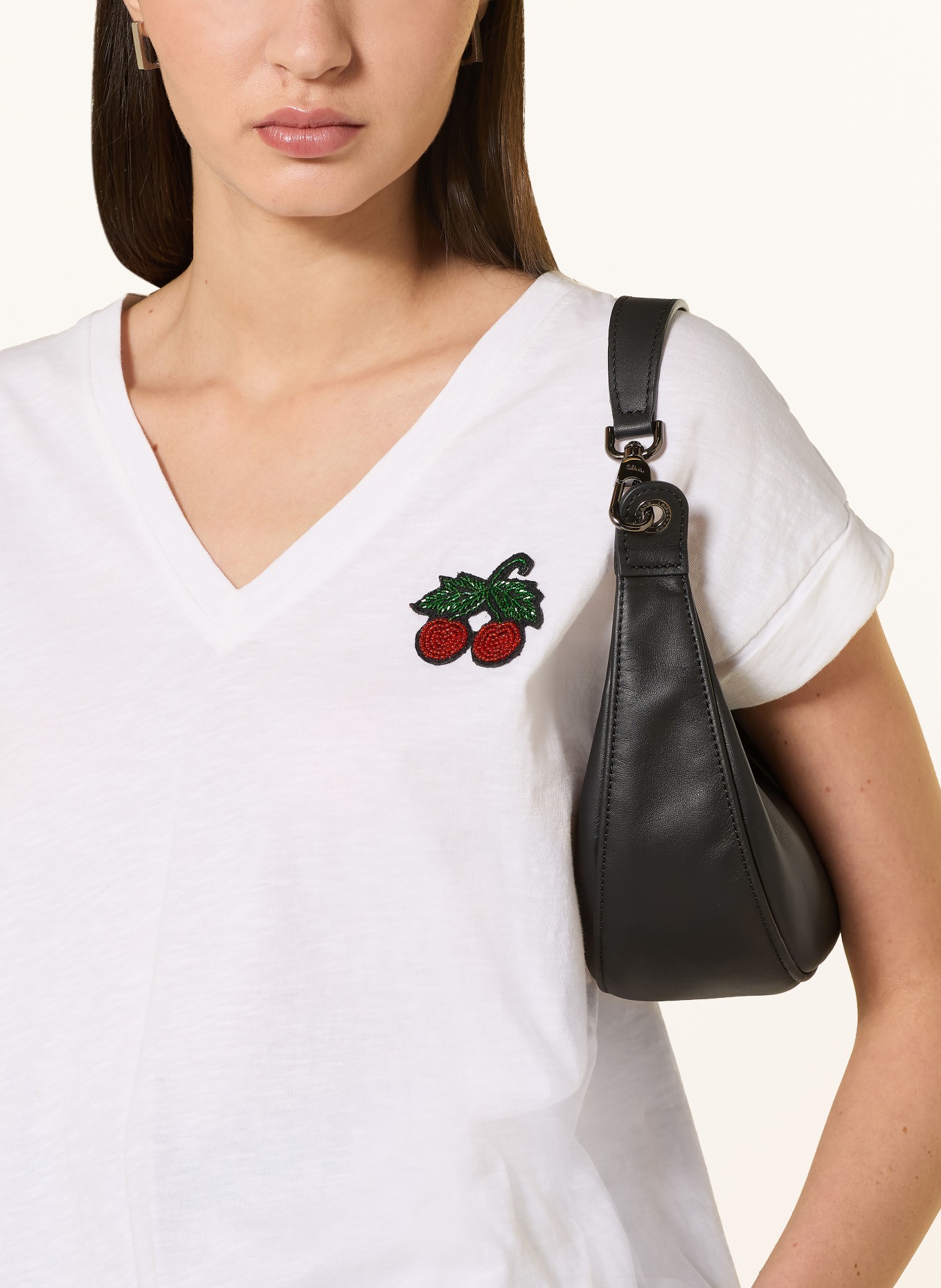 MOS MOSH T-Shirt MMSILAO mit Schmuckperlen: WEISS