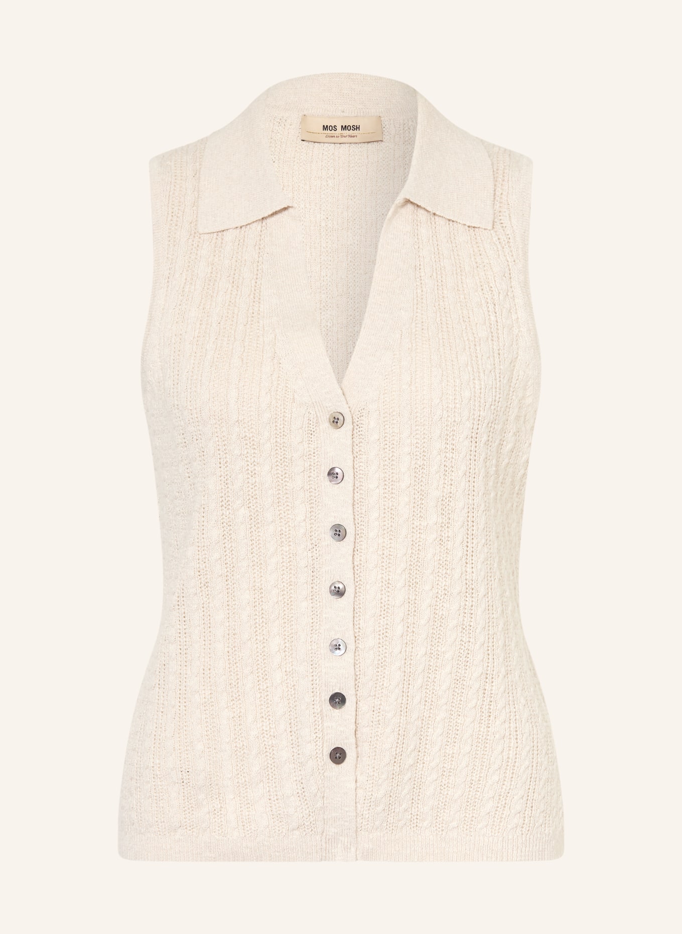 MOS MOSH Knitted vest MMRINJA: CREAM