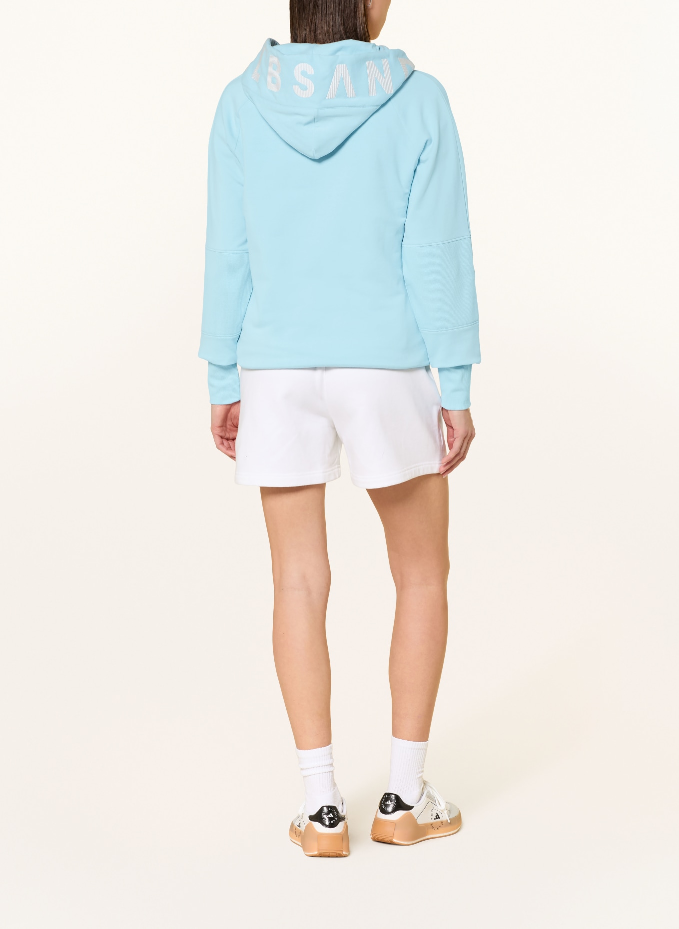 ELBSAND Sweat jacket KELDA: LIGHT BLUE / WHITE