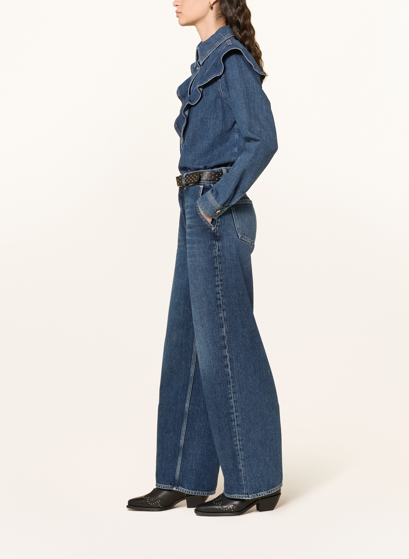 MOS MOSH Džíny s širokými nohavicemi MMDARA VERNEZA: 447 DARK BLUE