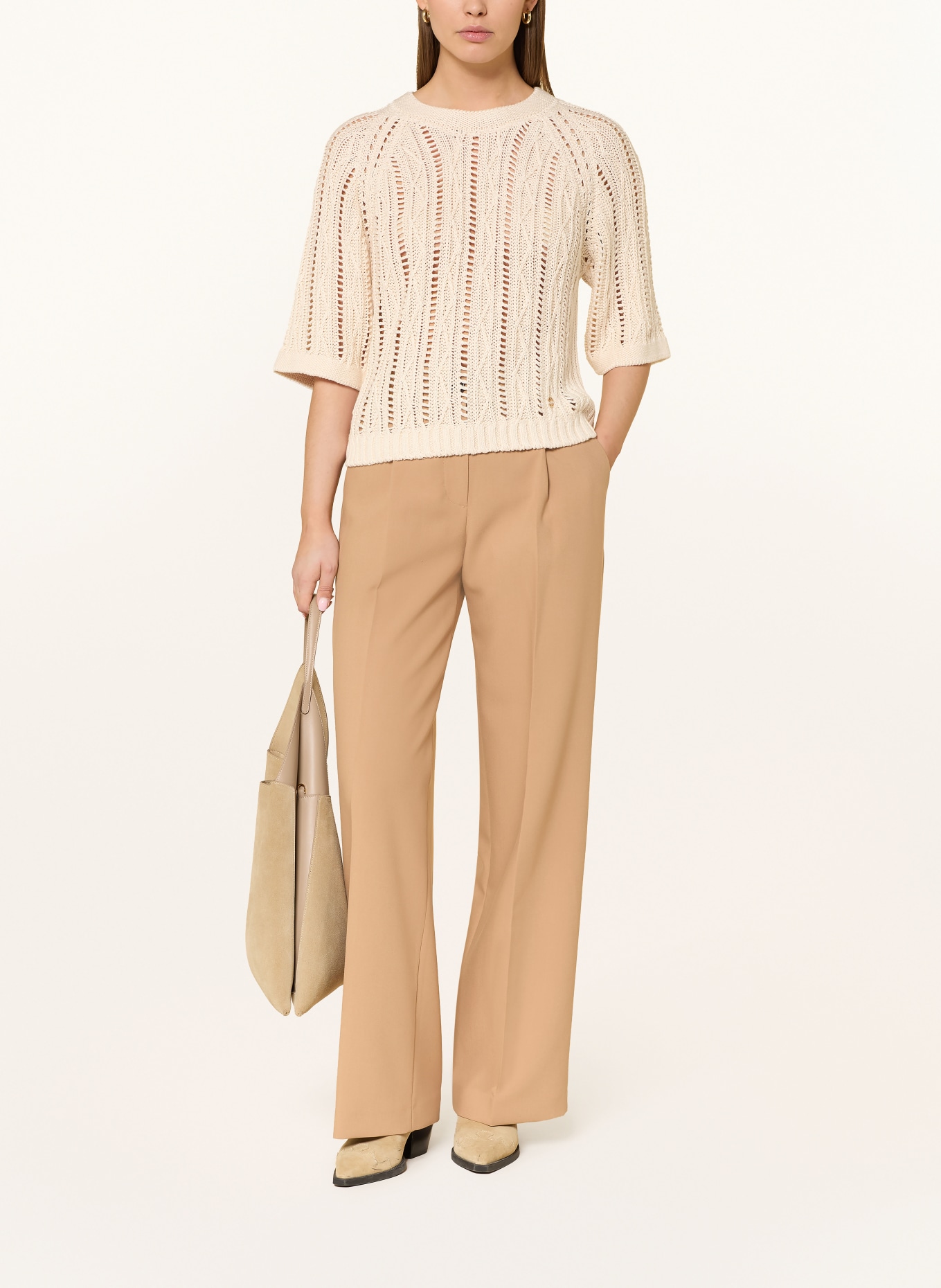 HEYANNO Gebreid shirt MMHDELIGHT van linnen: ECRU