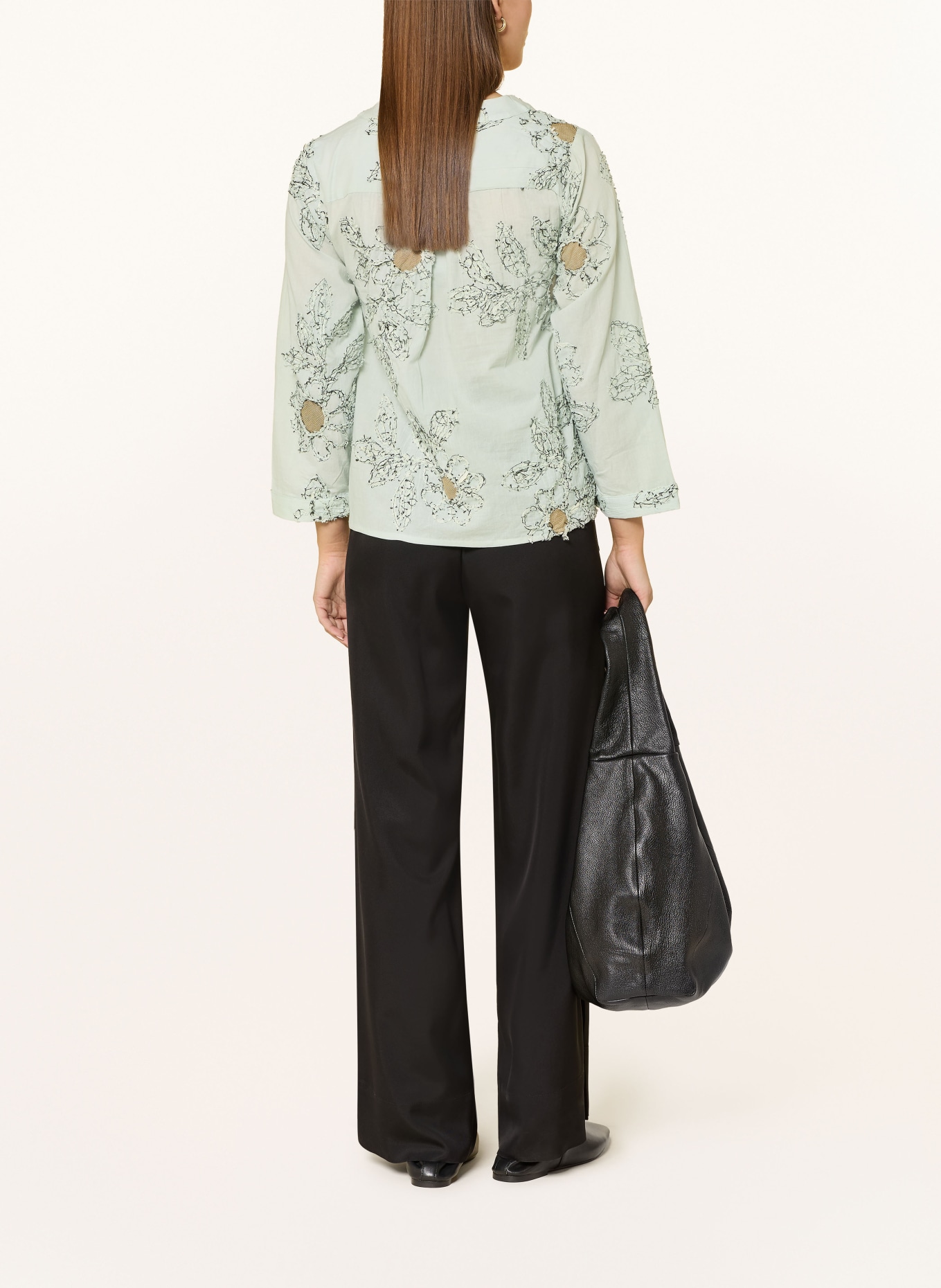 HEYANNO Bluzka kopertowa MMHCHARMING: MIĘTOWY / CZARNY