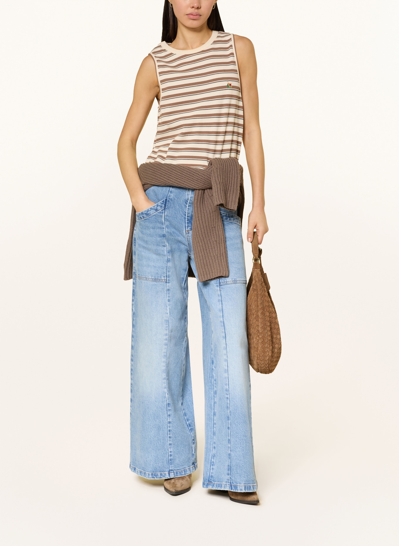 HEYANNO Džíny s širokými nohavicemi MMHFAIR: 405 LIGHT BLUE DENIM