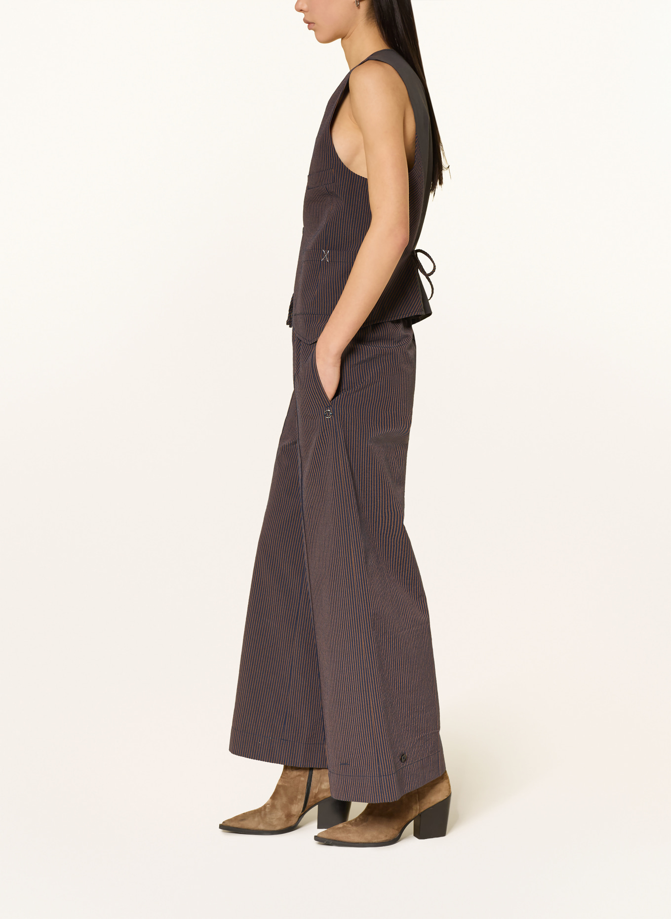 HEYANNO Kalhoty MMHCLEVER: HNĚDÁ / TMAVĚ MODRÁ