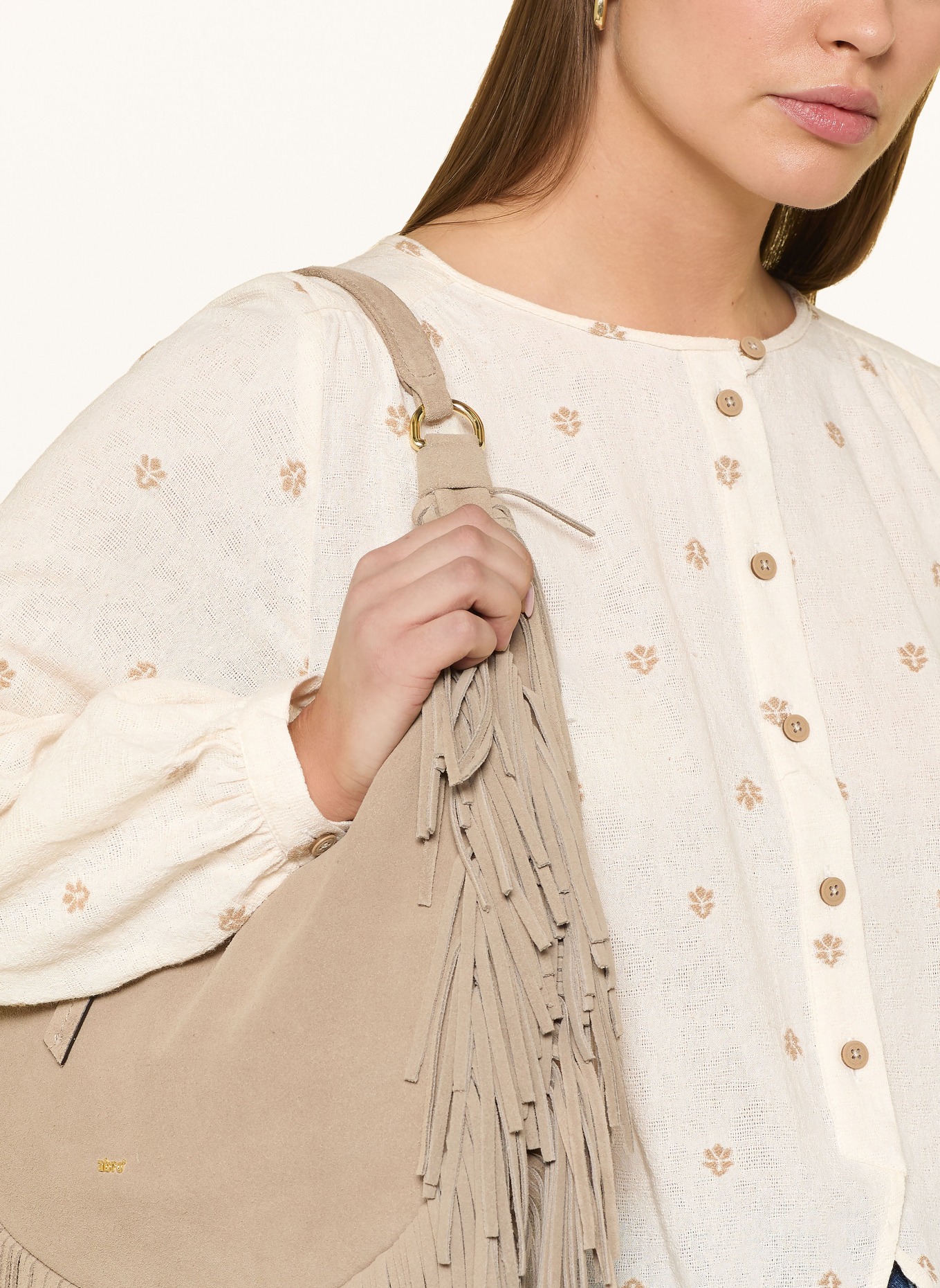 HEYANNO Blouse MMHVIBRANT: ECRU / LIGHT BROWN