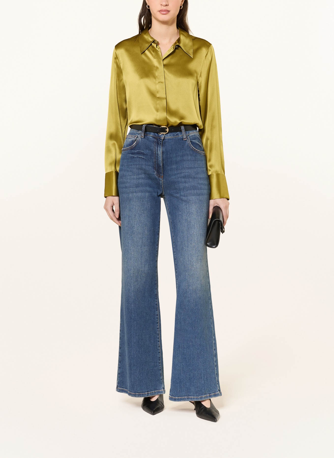 REISS Hemdbluse AMEIRA aus Seide: KHAKI