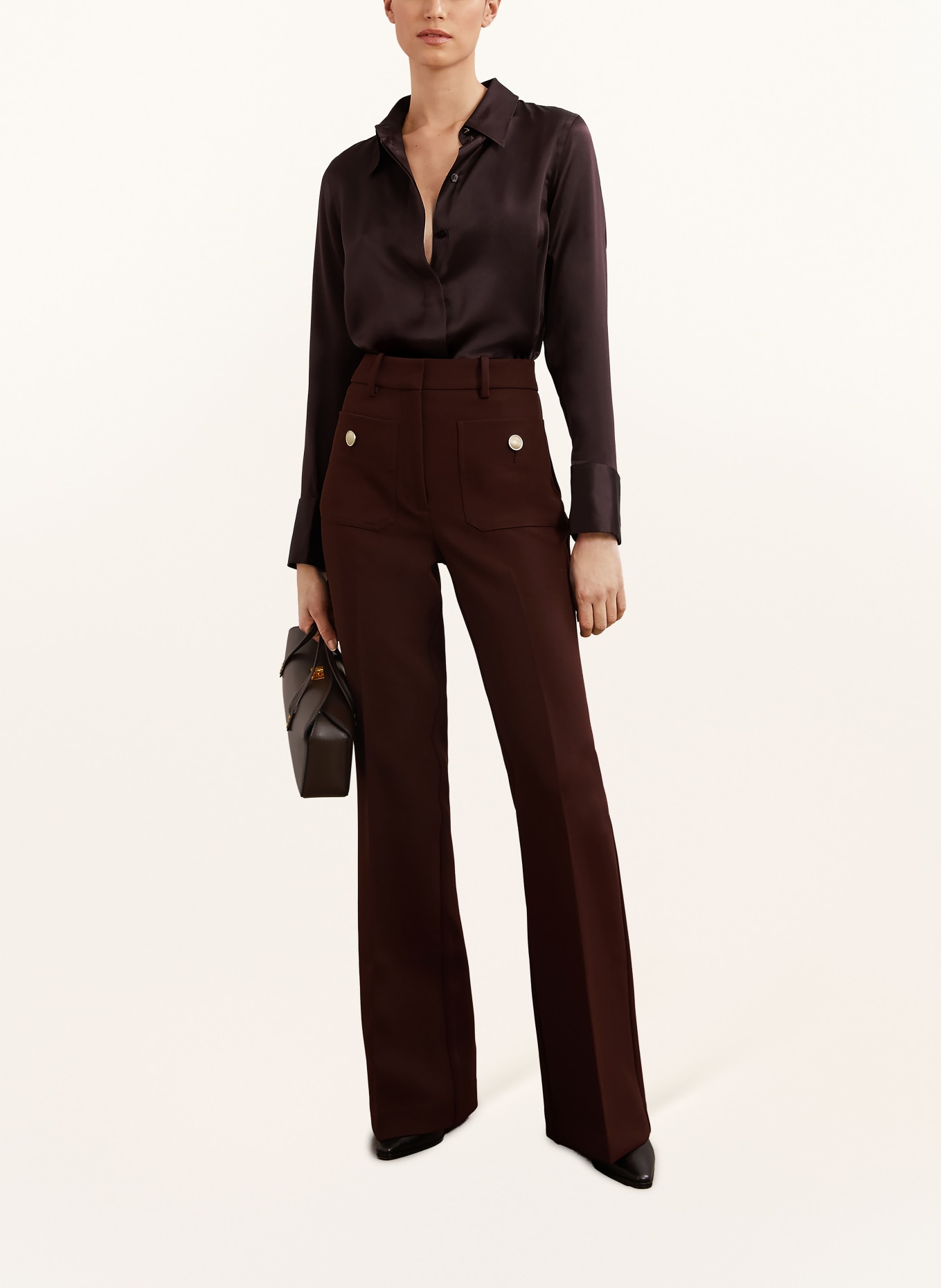 REISS Hemdbluse AMEIRA aus Seide: DUNKELLILA