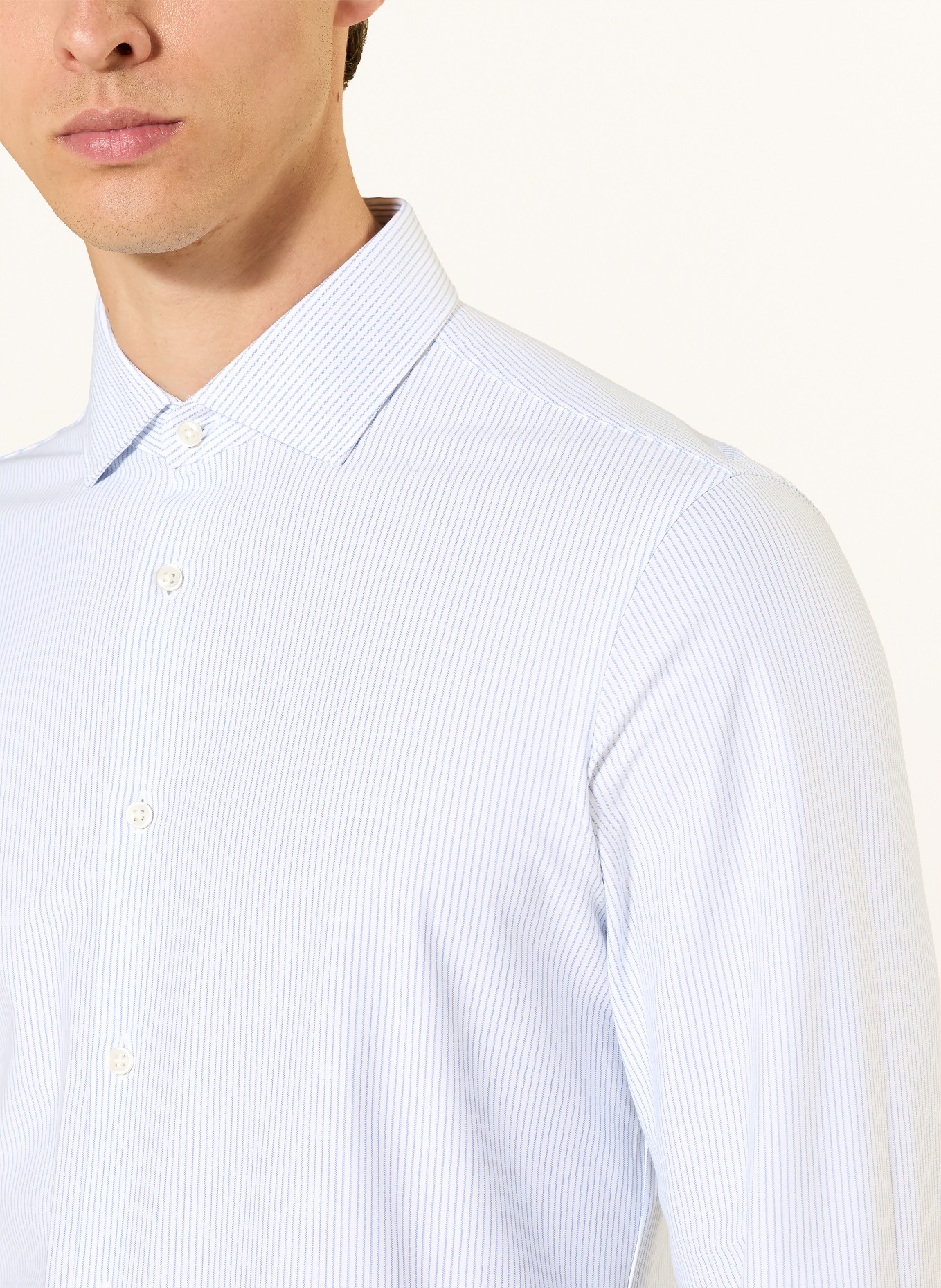TOMMY HILFIGER Hemd Slim Fit: HELLBLAU / WEISS