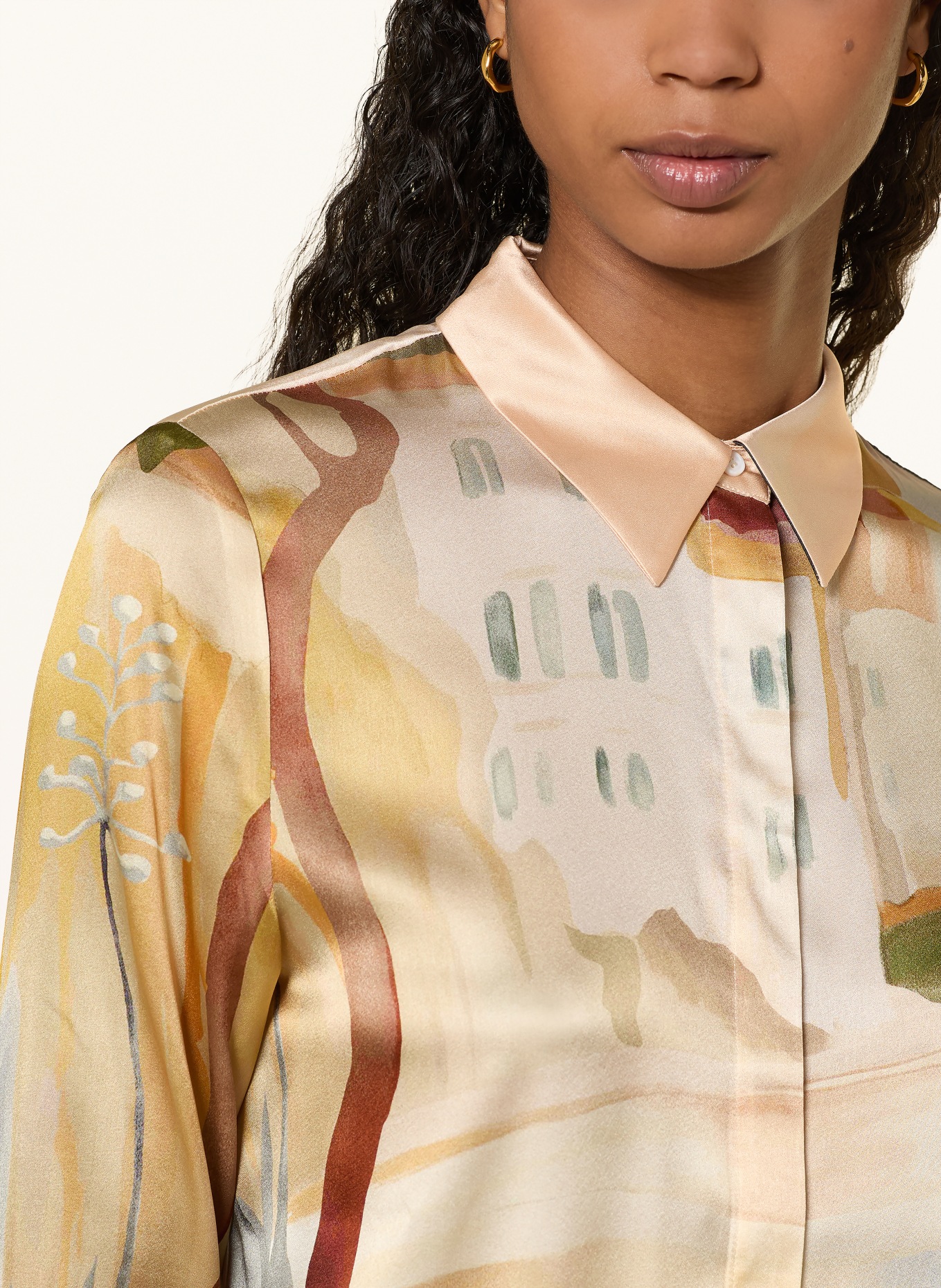 lilienfels Hedvábná košile: BÉŽOVÁ / MODRÁ / ČERNÁ