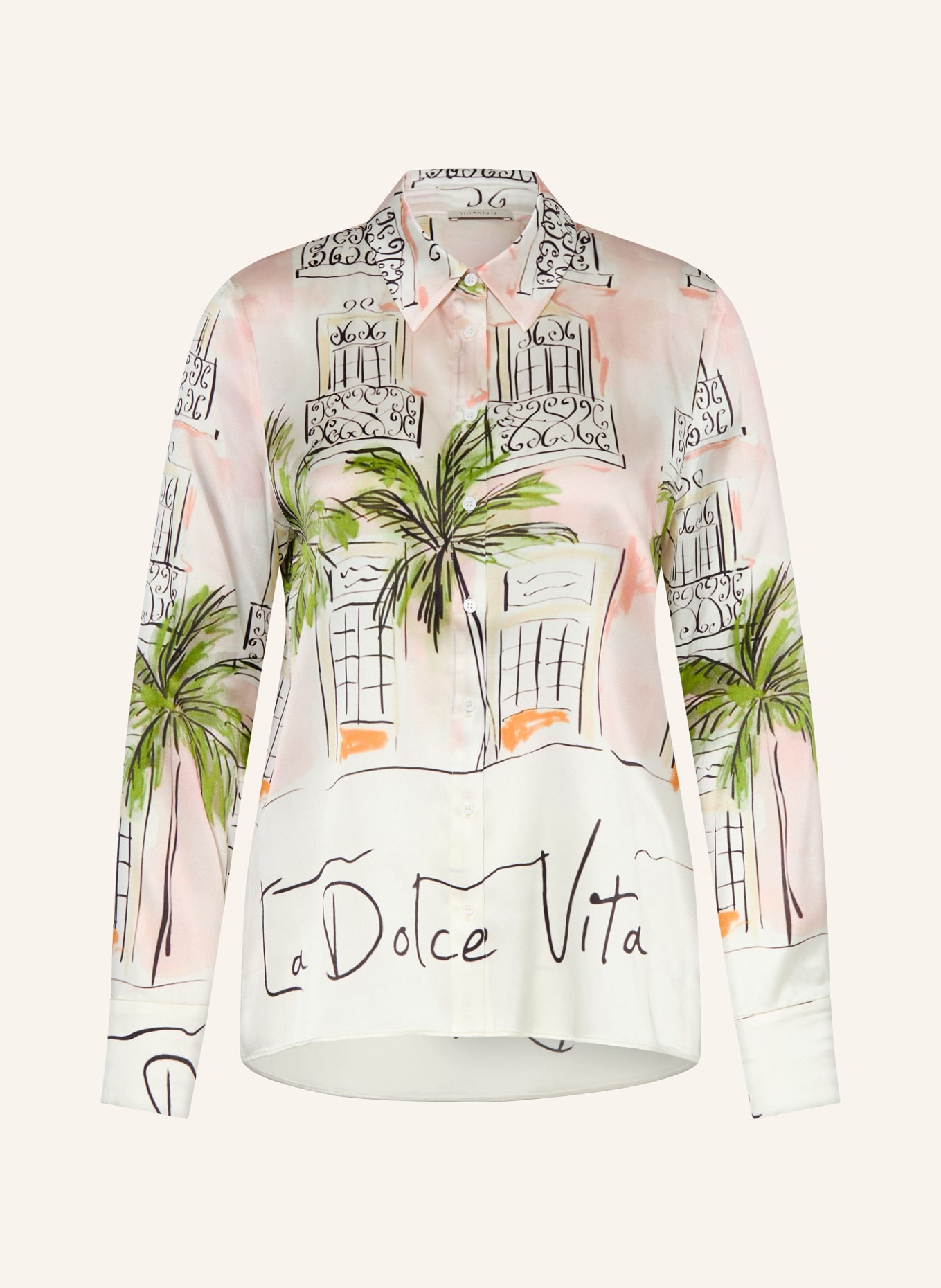 lilienfels Hedvábná košile: RŮŽOVÁ / KRÉMOVÁ / ZELENÁ