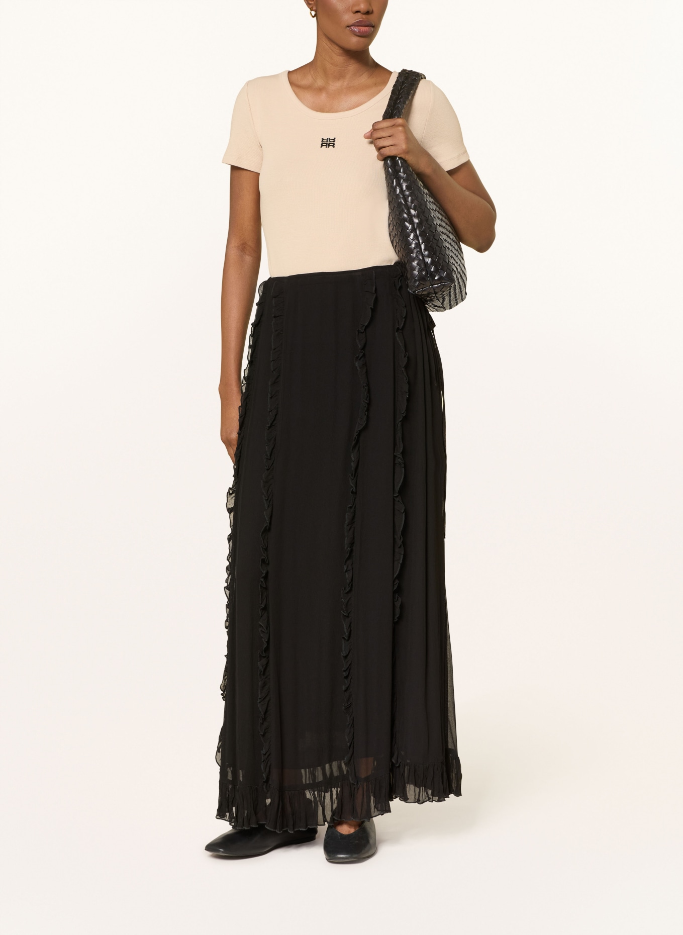 RIANI Rock mit Rüschen: SCHWARZ