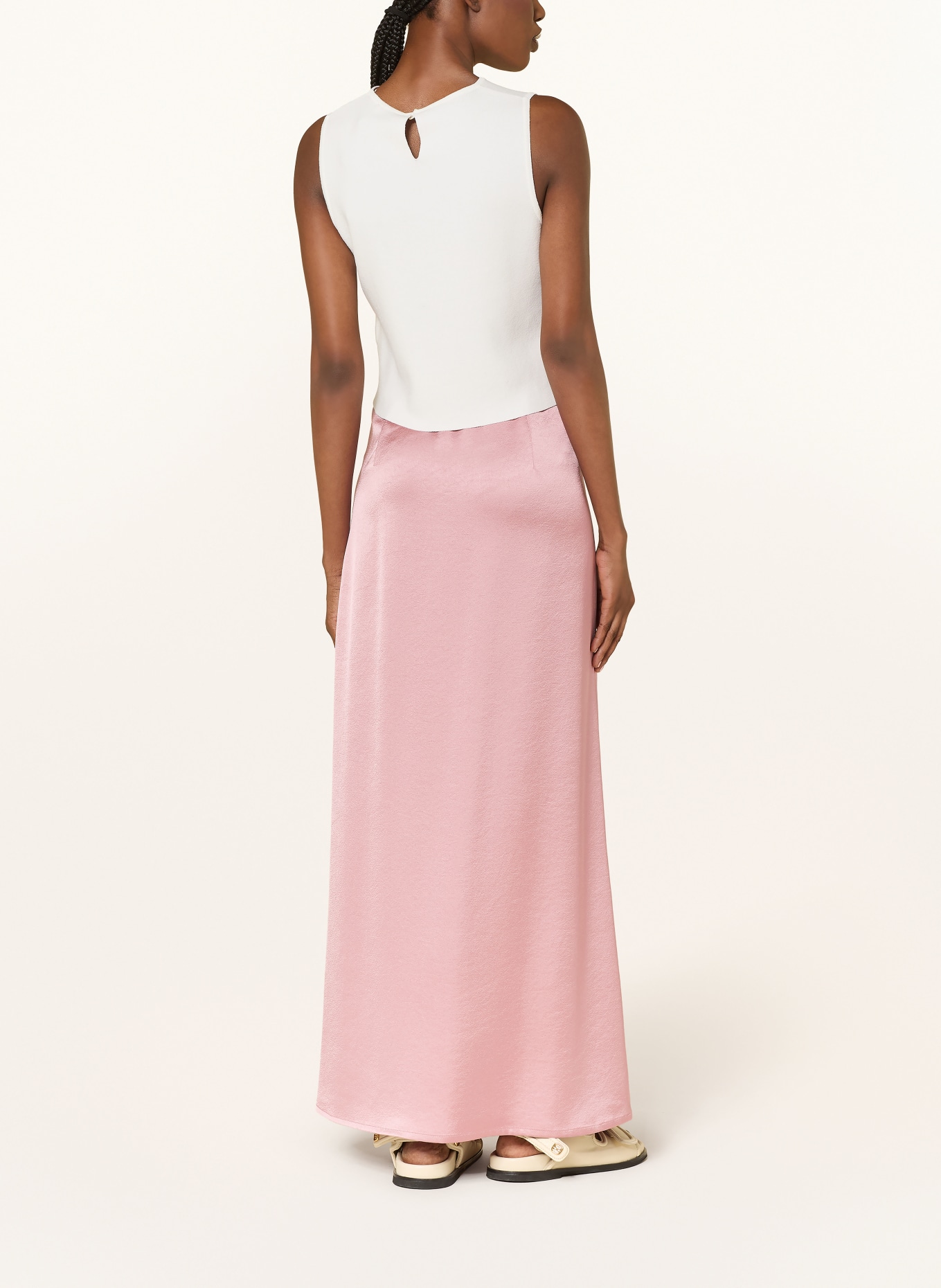 RIANI satijnen rok: ROSÉ