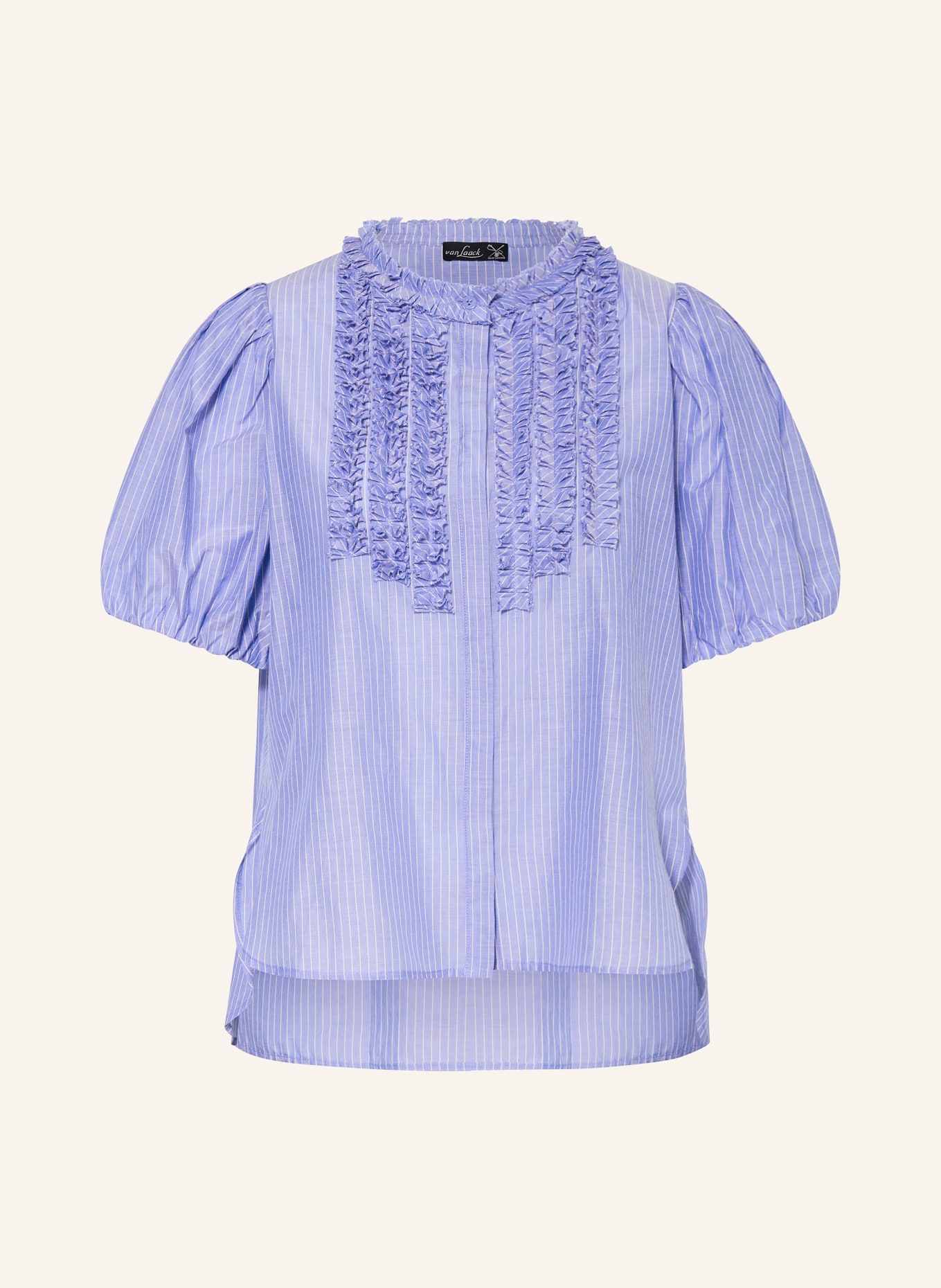 van Laack Bluse VL-TEONA-XX mit Seide: BLAU / WEISS
