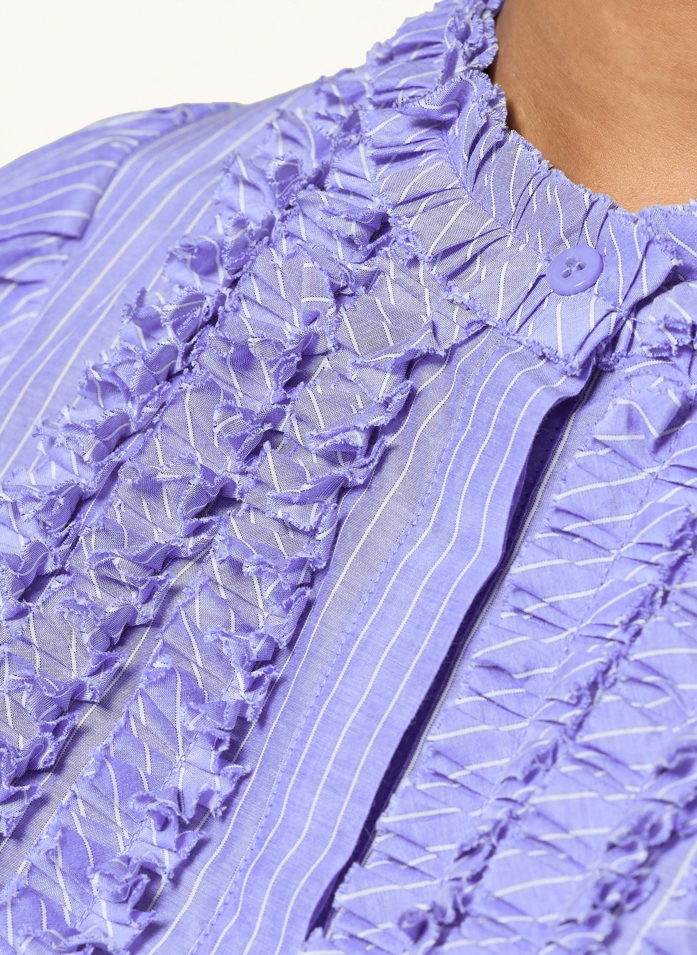 van Laack Bluse VL-TEONA-XX mit Seide: BLAU / WEISS