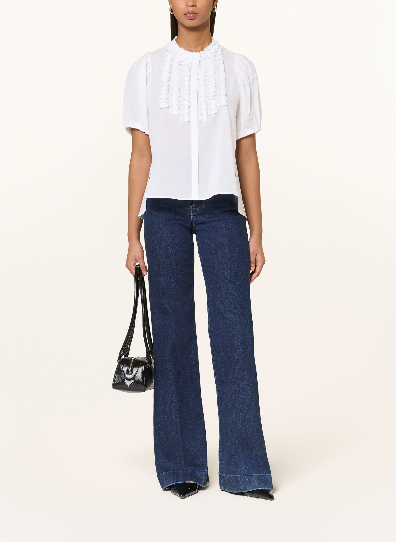 van Laack Bluse VL-TEONA-XX mit Rüschen: WEISS