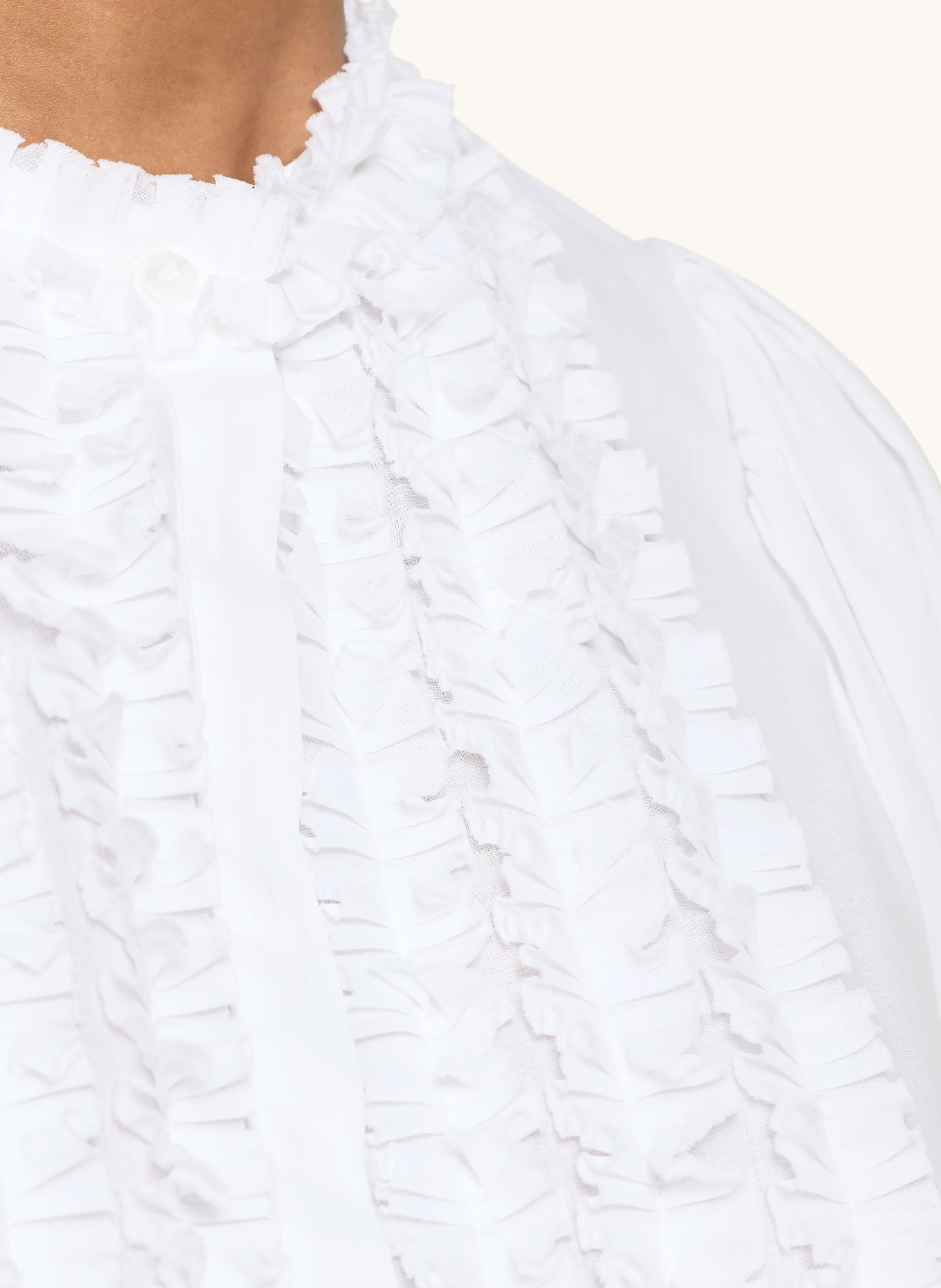 van Laack Bluse VL-TEONA-XX mit Rüschen: WEISS