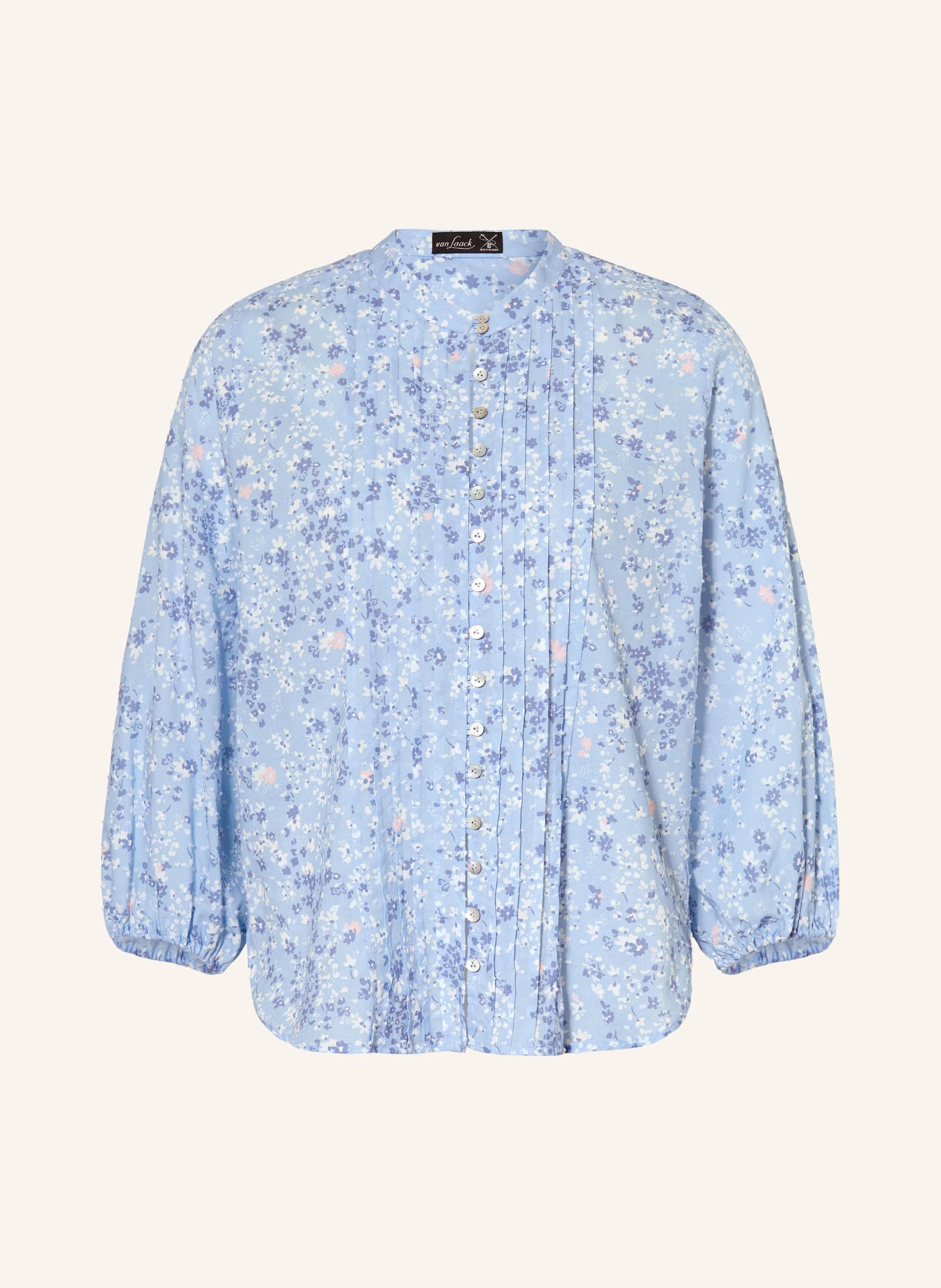 van Laack Blouse VL-EYRAM-KN: LIGHT BLUE / PURPLE / WHITE