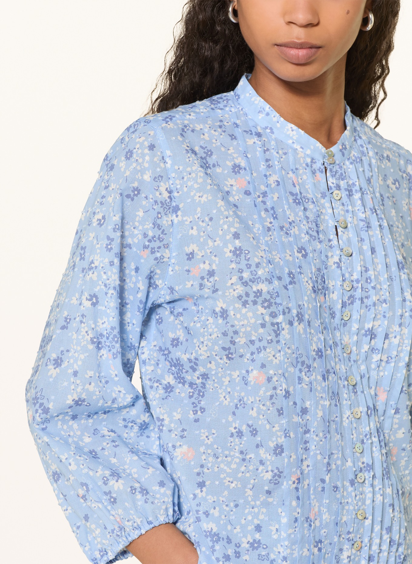 van Laack Blouse VL-EYRAM-KN: LIGHT BLUE / PURPLE / WHITE