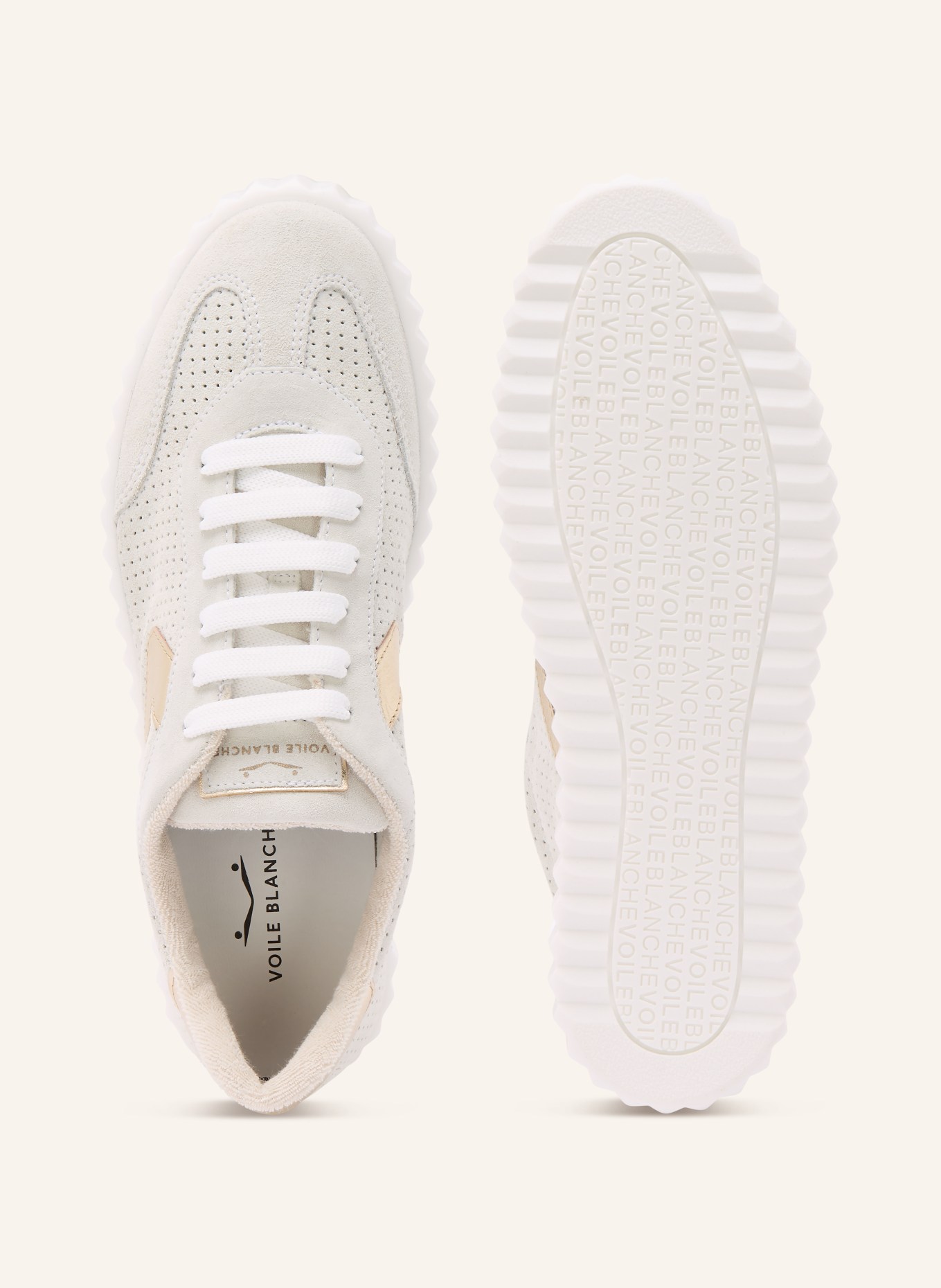 VOILE BLANCHE Sneaker INES: HELLGRAU / GOLD