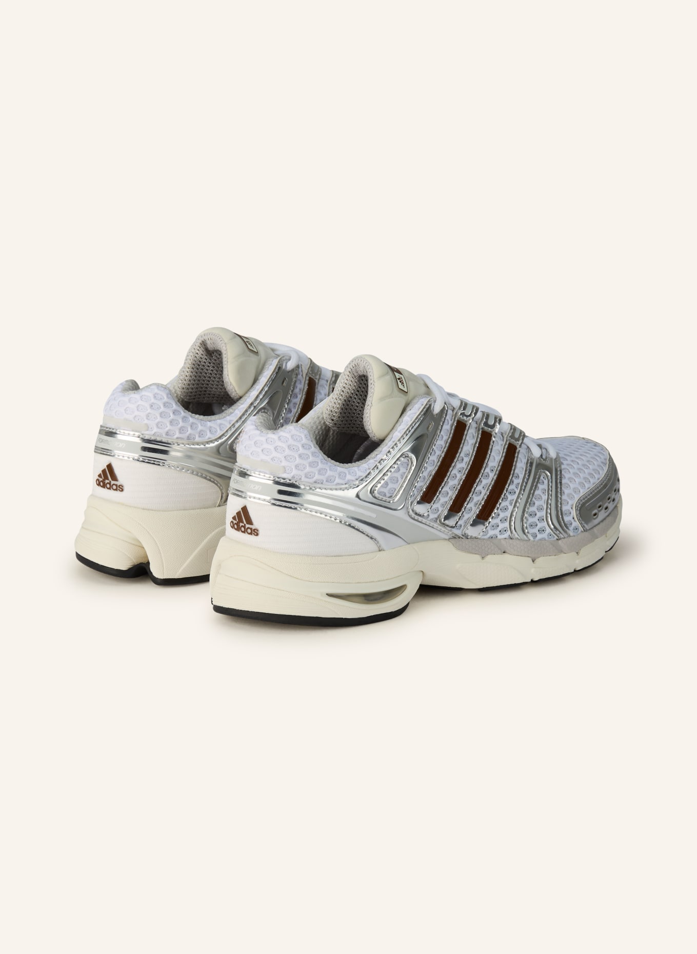 adidas Originals Tenisky ADISTAR CONTROL 5: BÍLÁ / STŘÍBRNÁ / HNĚDÁ
