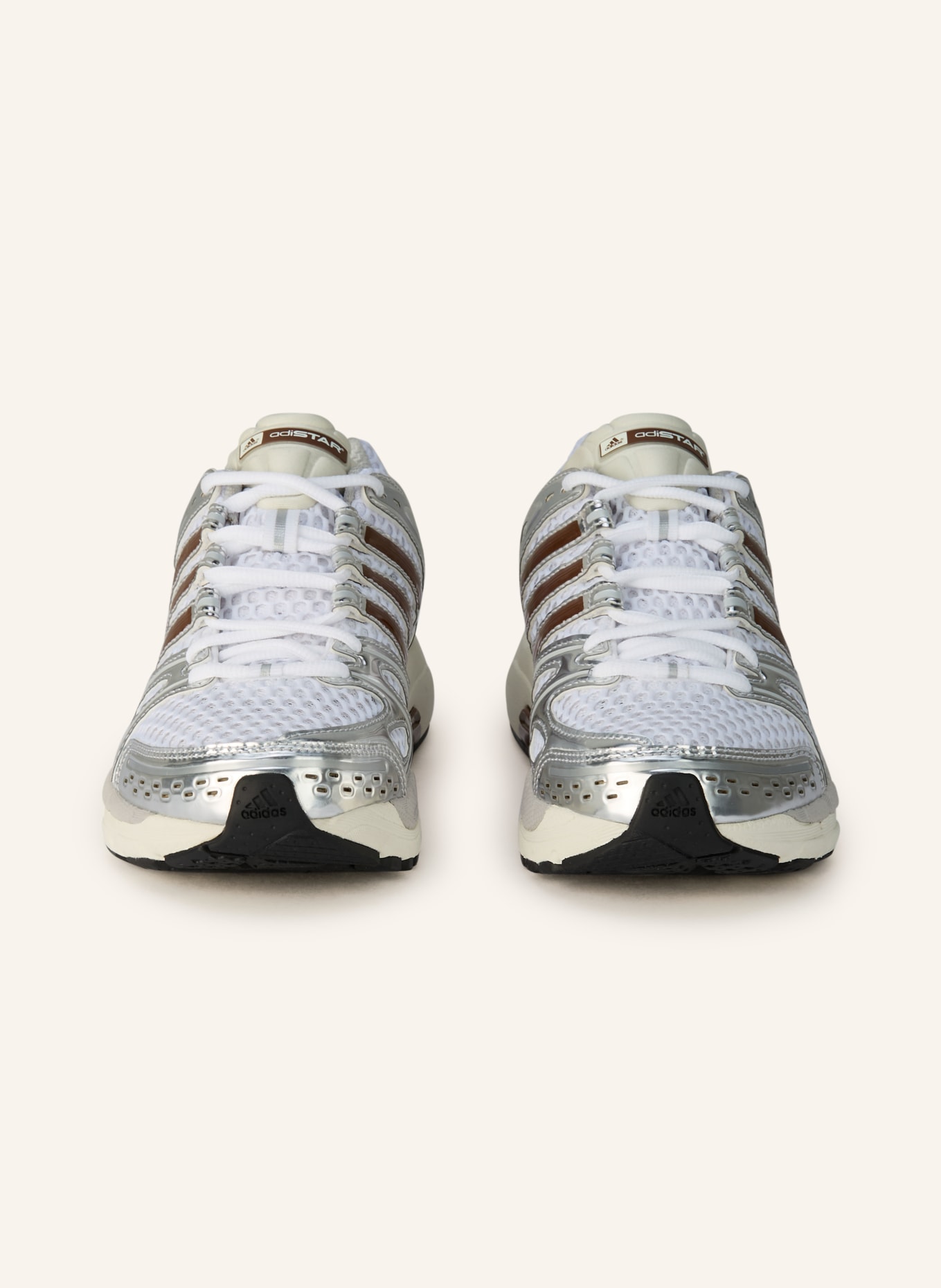 adidas Originals Tenisky ADISTAR CONTROL 5: BÍLÁ / STŘÍBRNÁ / HNĚDÁ