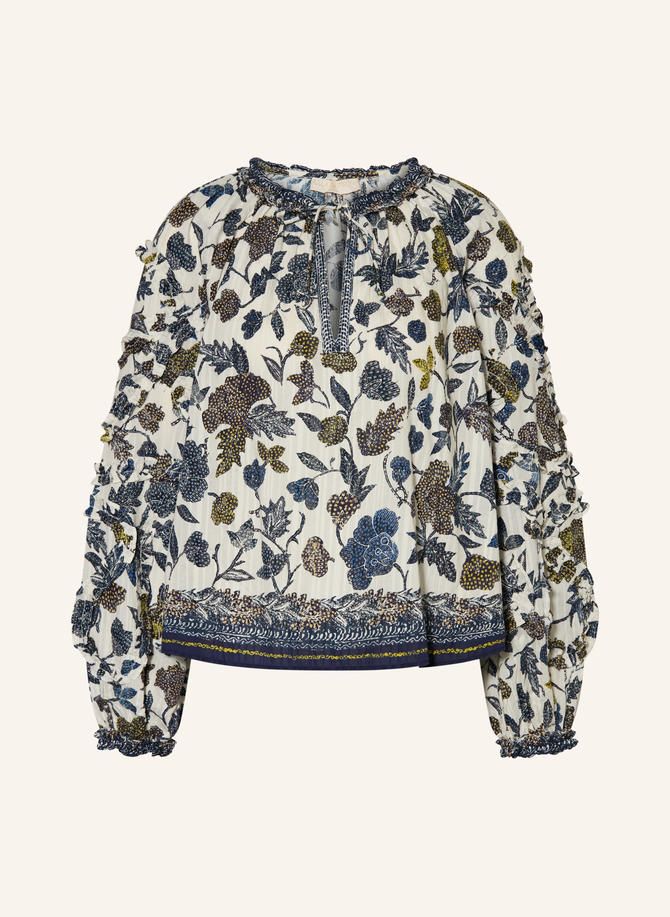 ULLA JOHNSON Bluzka AZROU: GRANATOWY / ECRU / OLIWKOWY