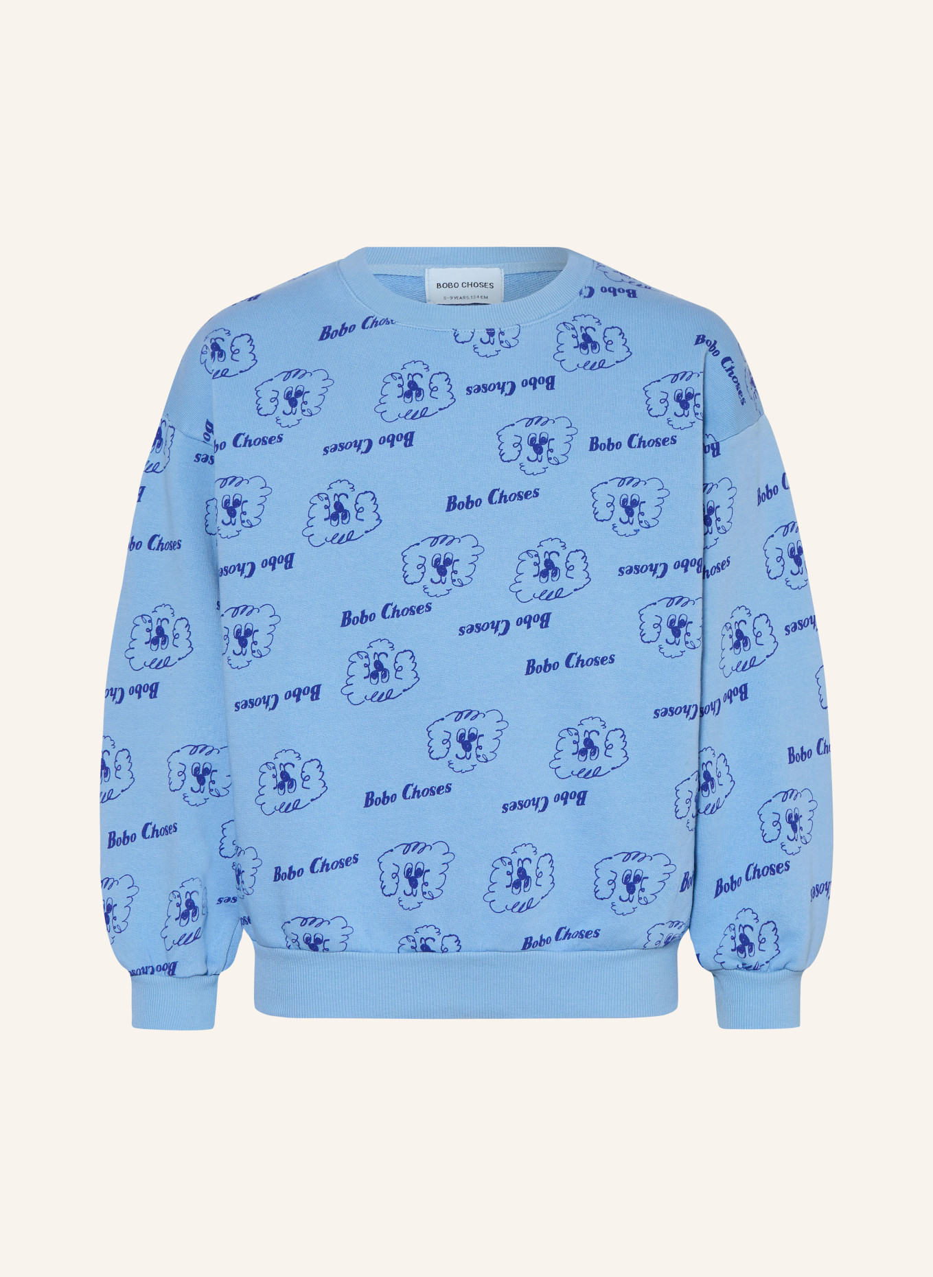 BOBO CHOSES PICKLES THE DOG sweatshirt: LIGHT BLUE / DARK BLUE