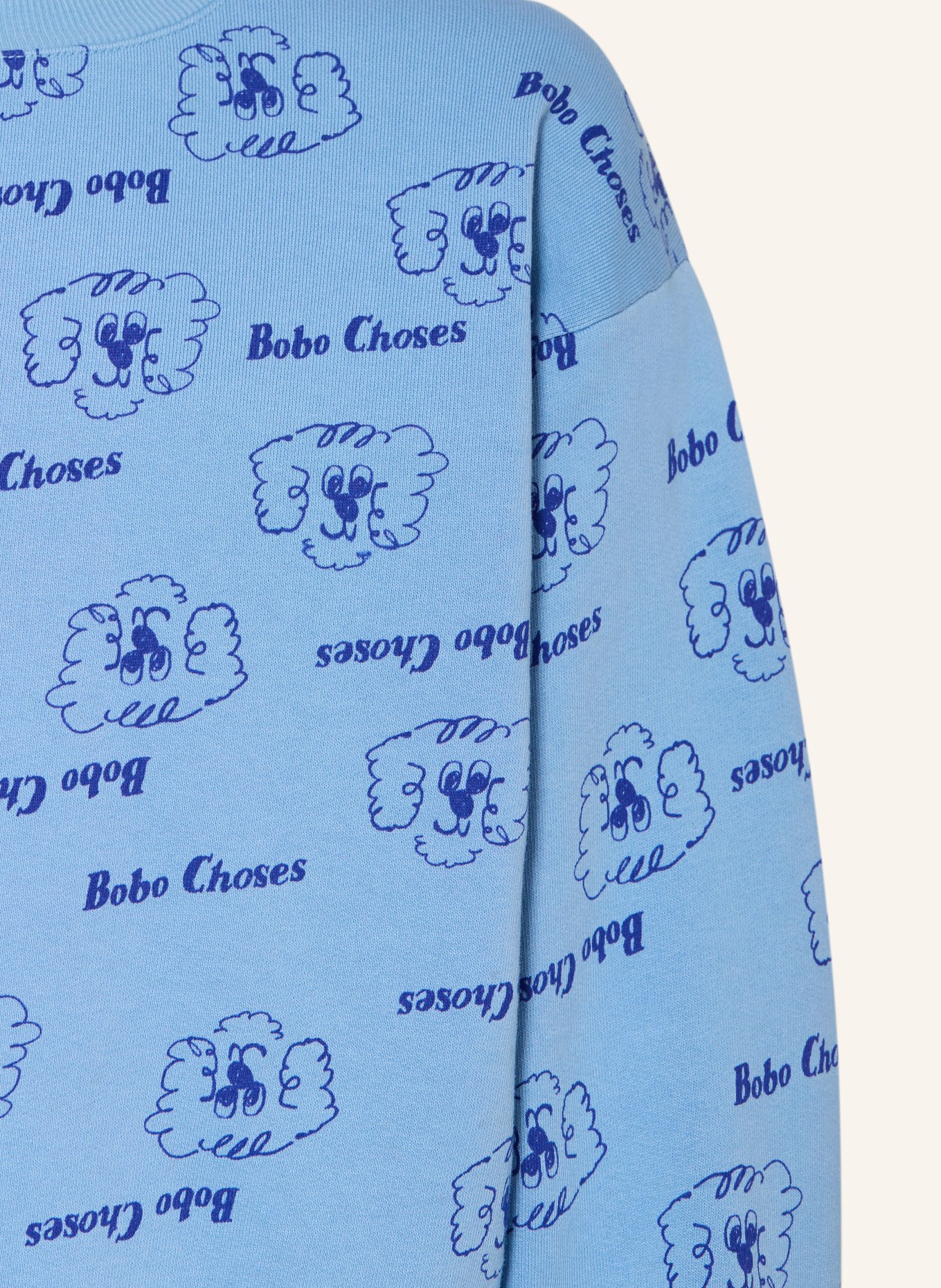 BOBO CHOSES PICKLES THE DOG sweatshirt: LIGHT BLUE / DARK BLUE