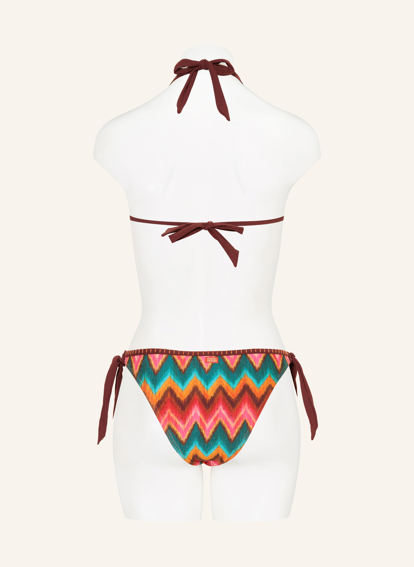 BANANA MOON Triangel-Bikini-Hose SIMA NALIKA mit Glitzergarn: DUNKELROT / ORANGE / PETROL