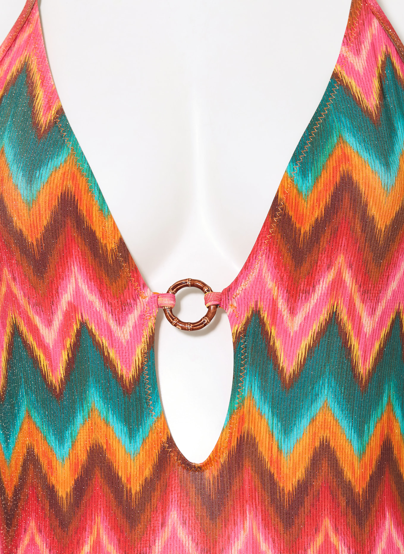 BANANA MOON Neckholder-Badeanzug MIRELO NALIKA mit Glitzergarn: ORANGE / PINK / PETROL