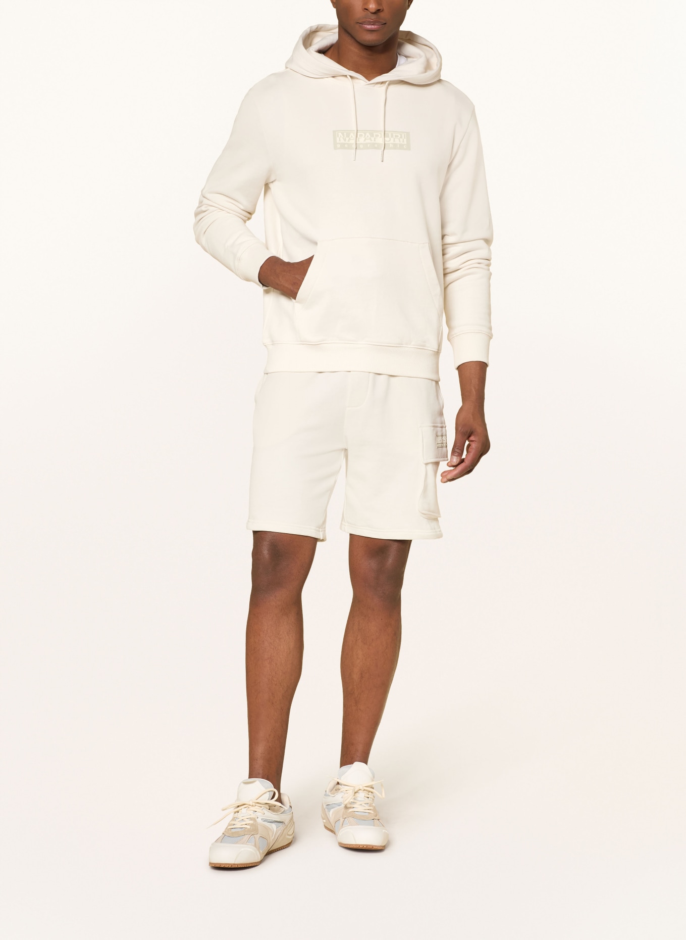 NAPAPIJRI Mikina s kapucí B-BOX: KRÉMOVÁ / BÉŽOVÁ