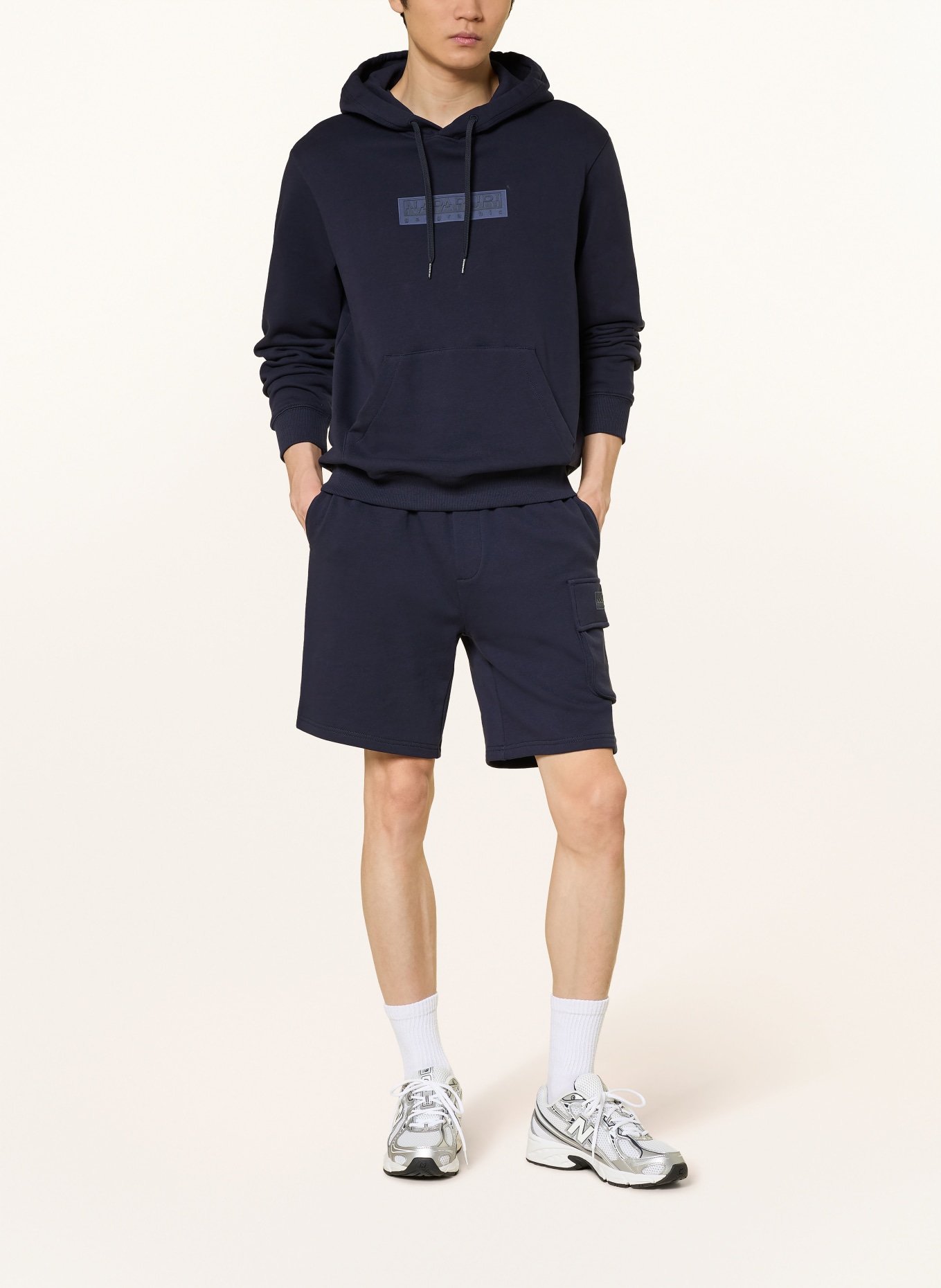 NAPAPIJRI Mikina s kapucí B-BOX: TMAVĚ MODRÁ / MODRÁ