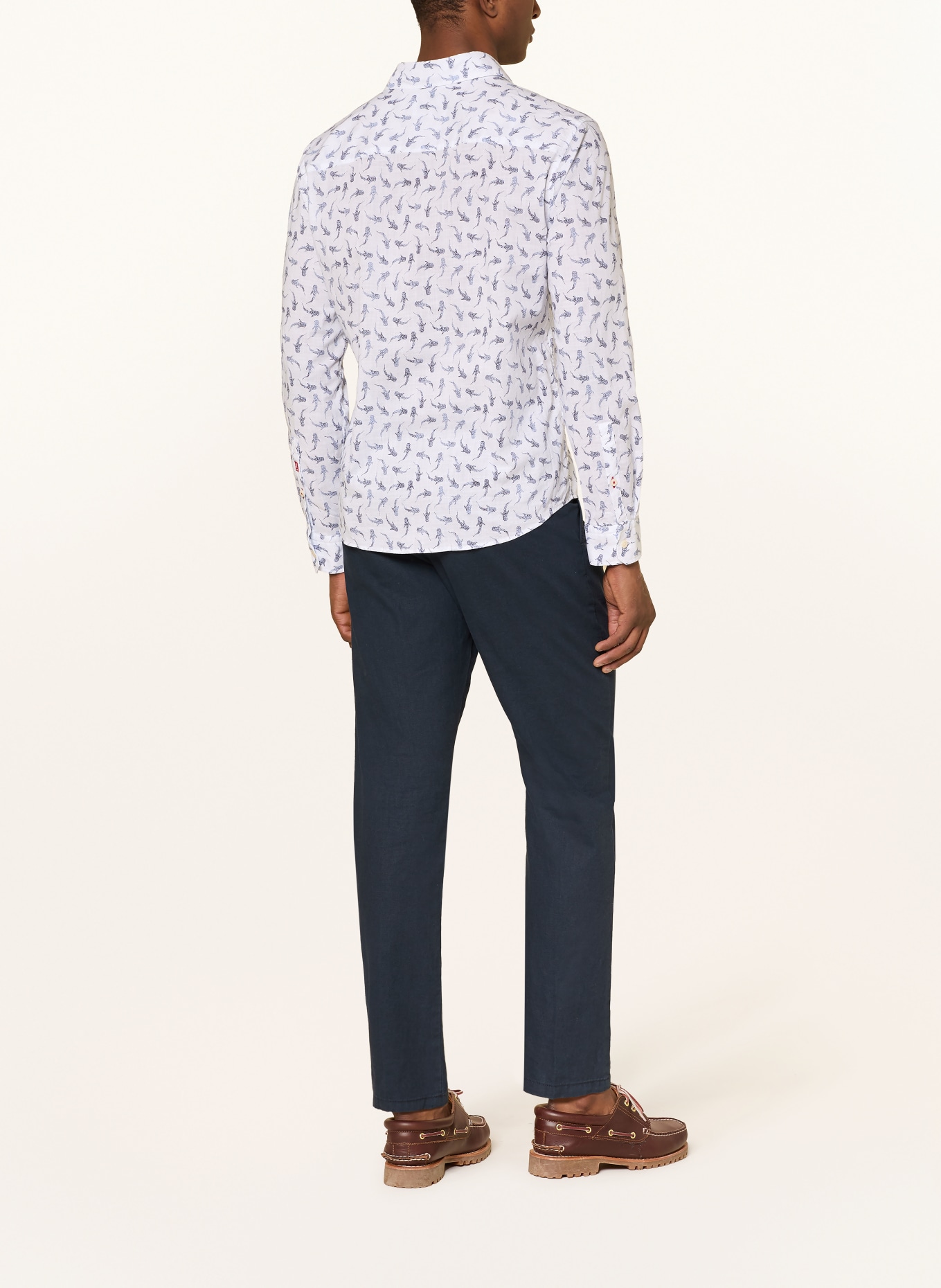 JOOP! JEANS Hemd HANSEN Regular Fit: WEISS / DUNKELBLAU