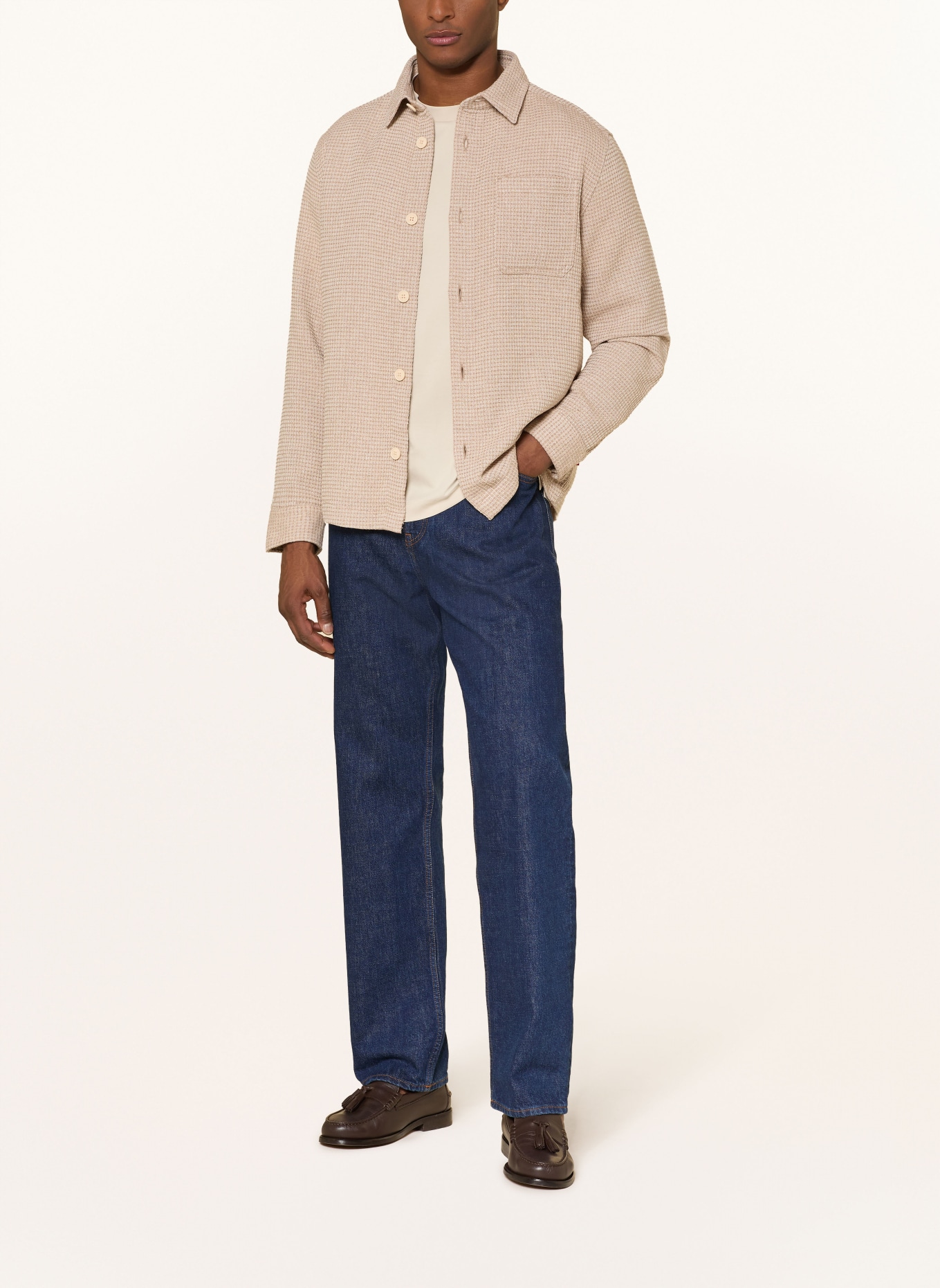 JOOP! JEANS Košile HARVI Regular Fit: BÉŽOVÁ / KRÉMOVÁ