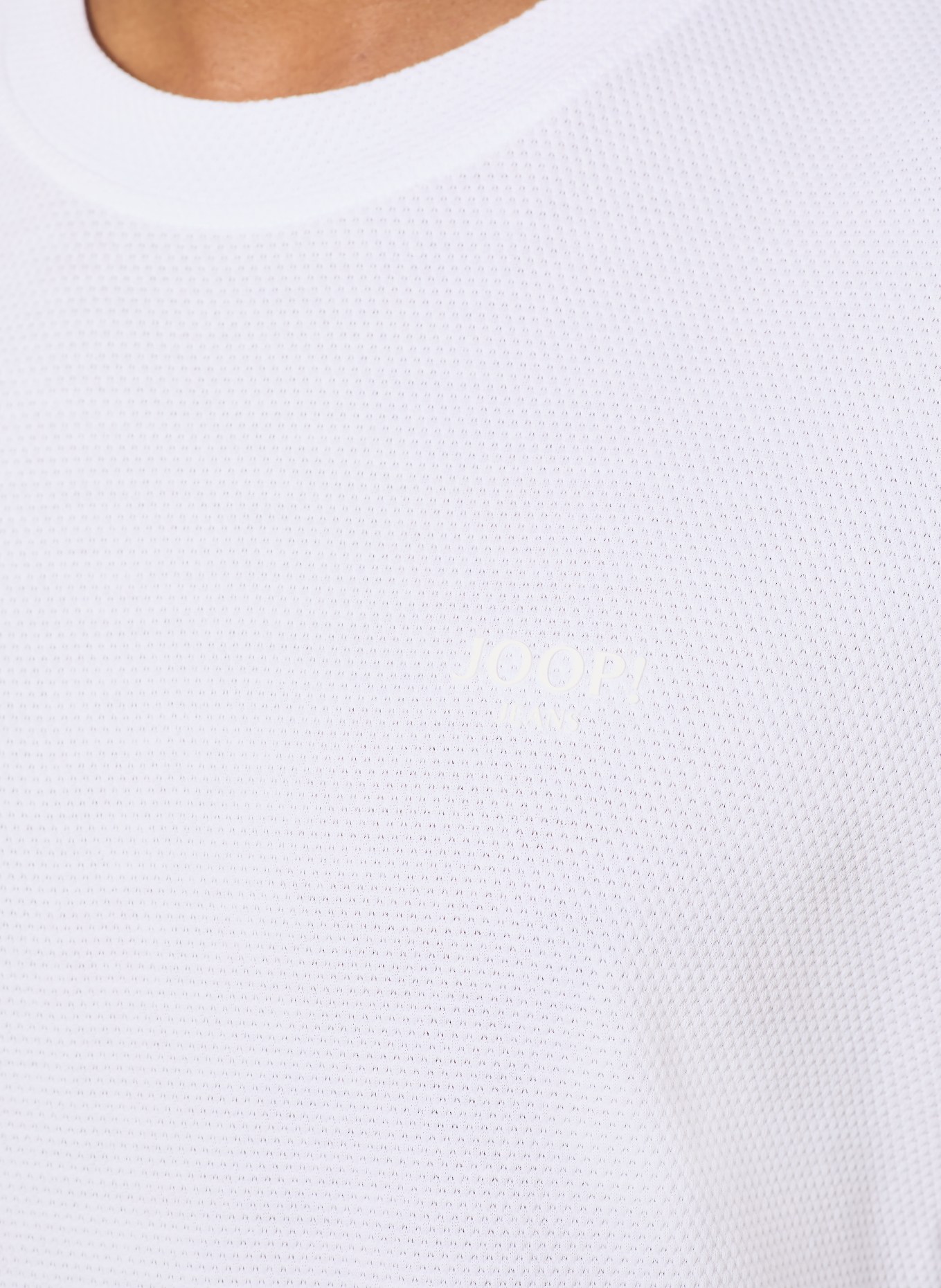 JOOP! JEANS T-shirt AMAREUS van piqué: WIT / ROOD